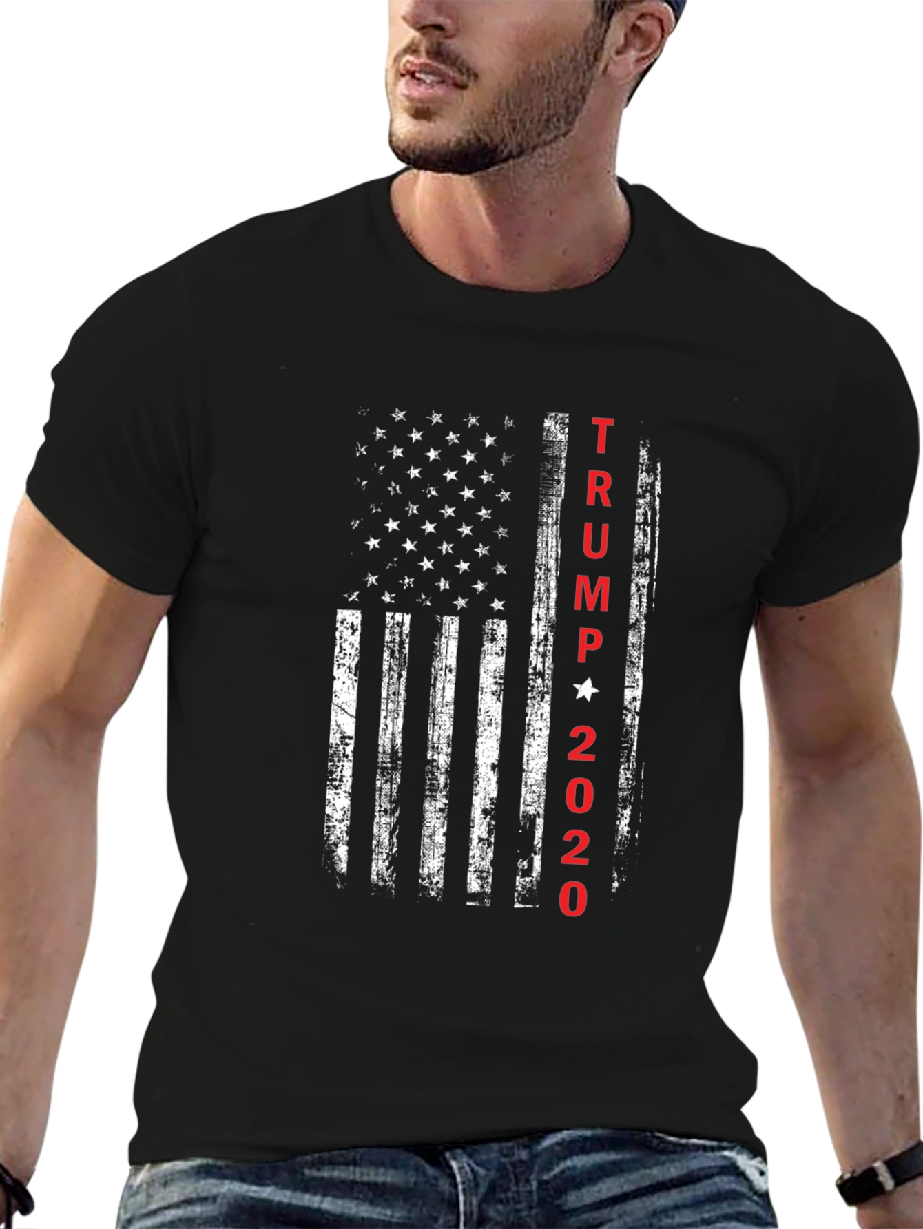 Trump 2020 American Flag Graphic T-Shirt