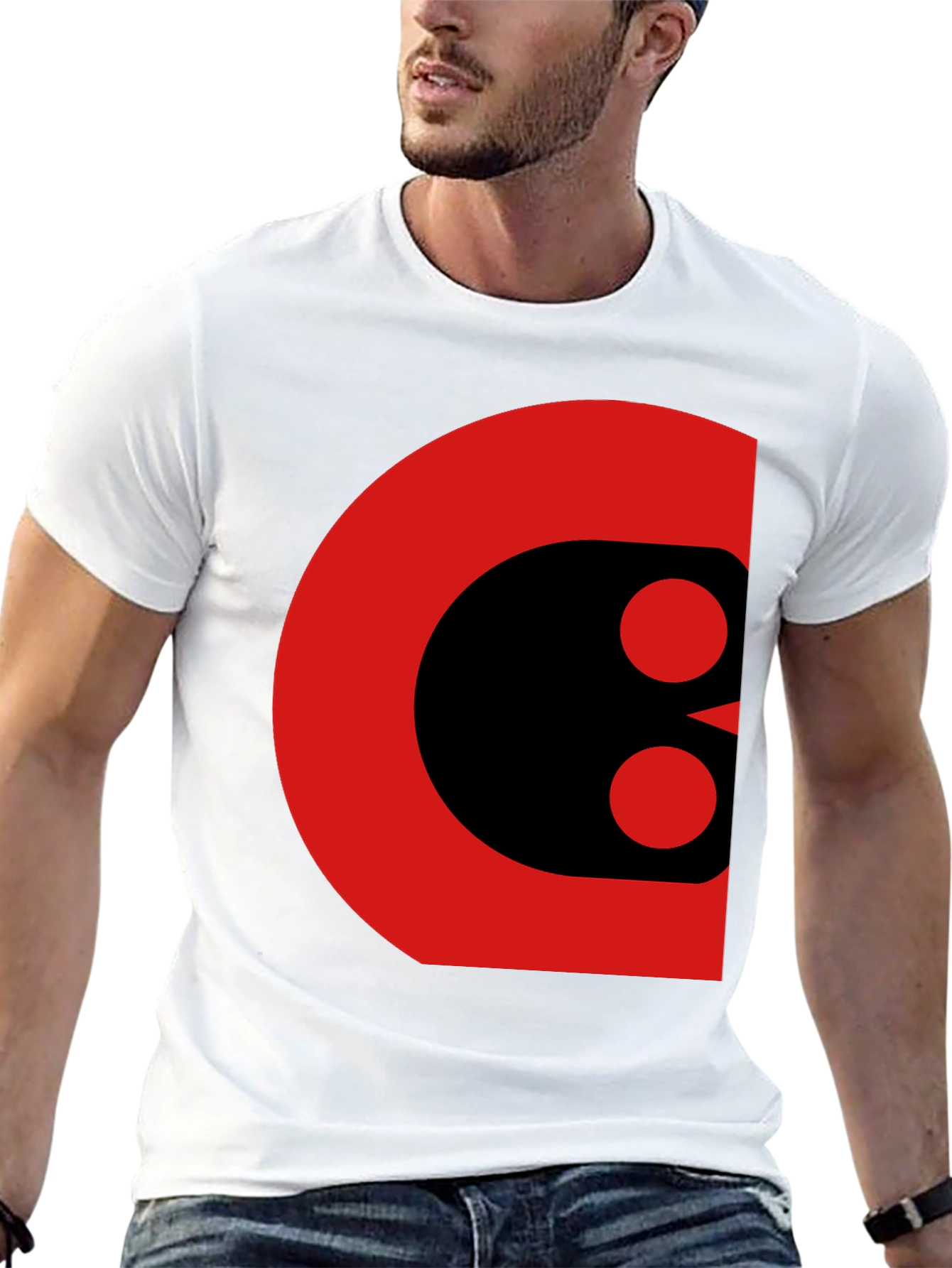 Bold Graphic Tee - Abstract Red and Black Design