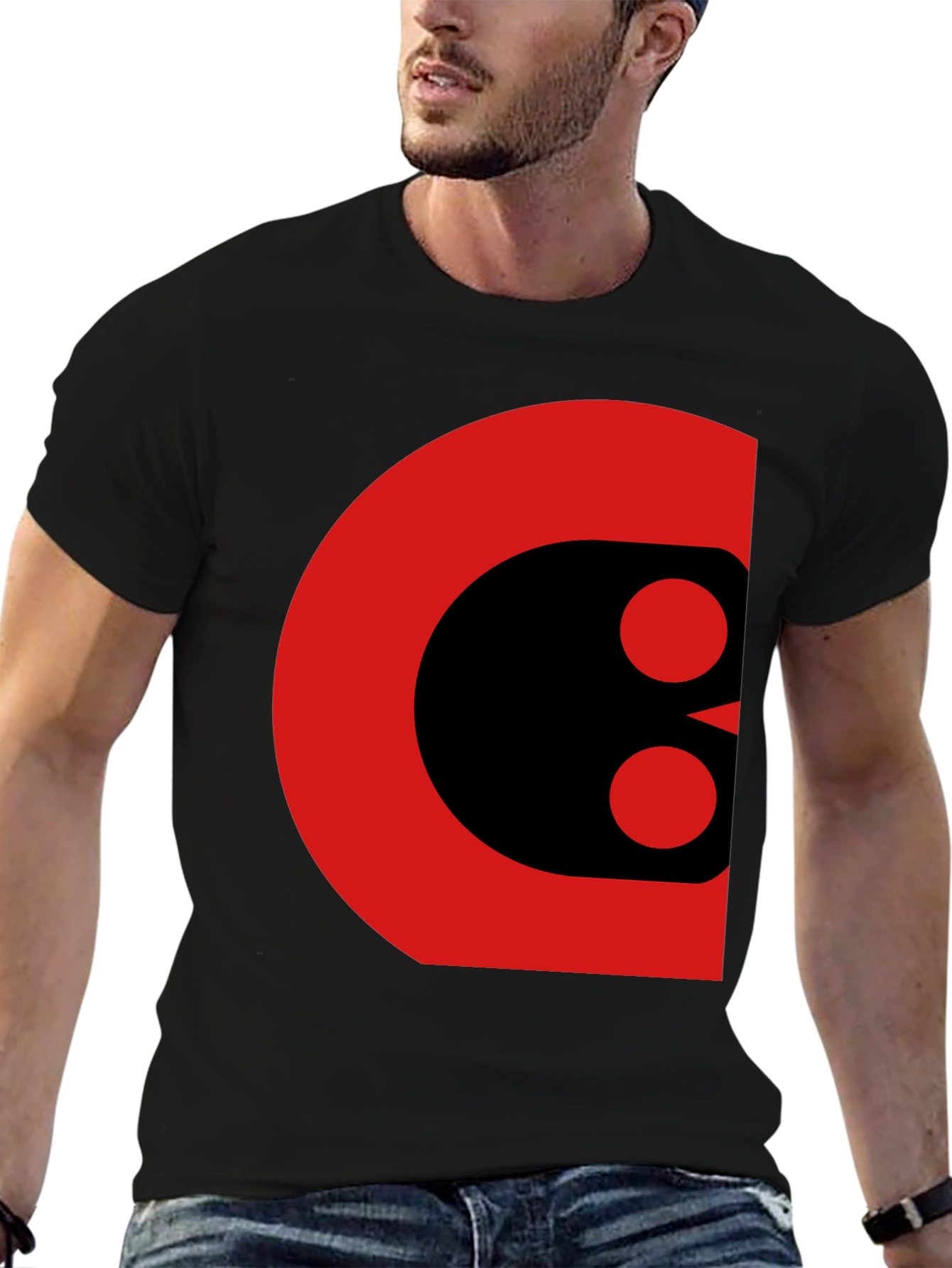 Bold Graphic Tee - Abstract Red and Black Design