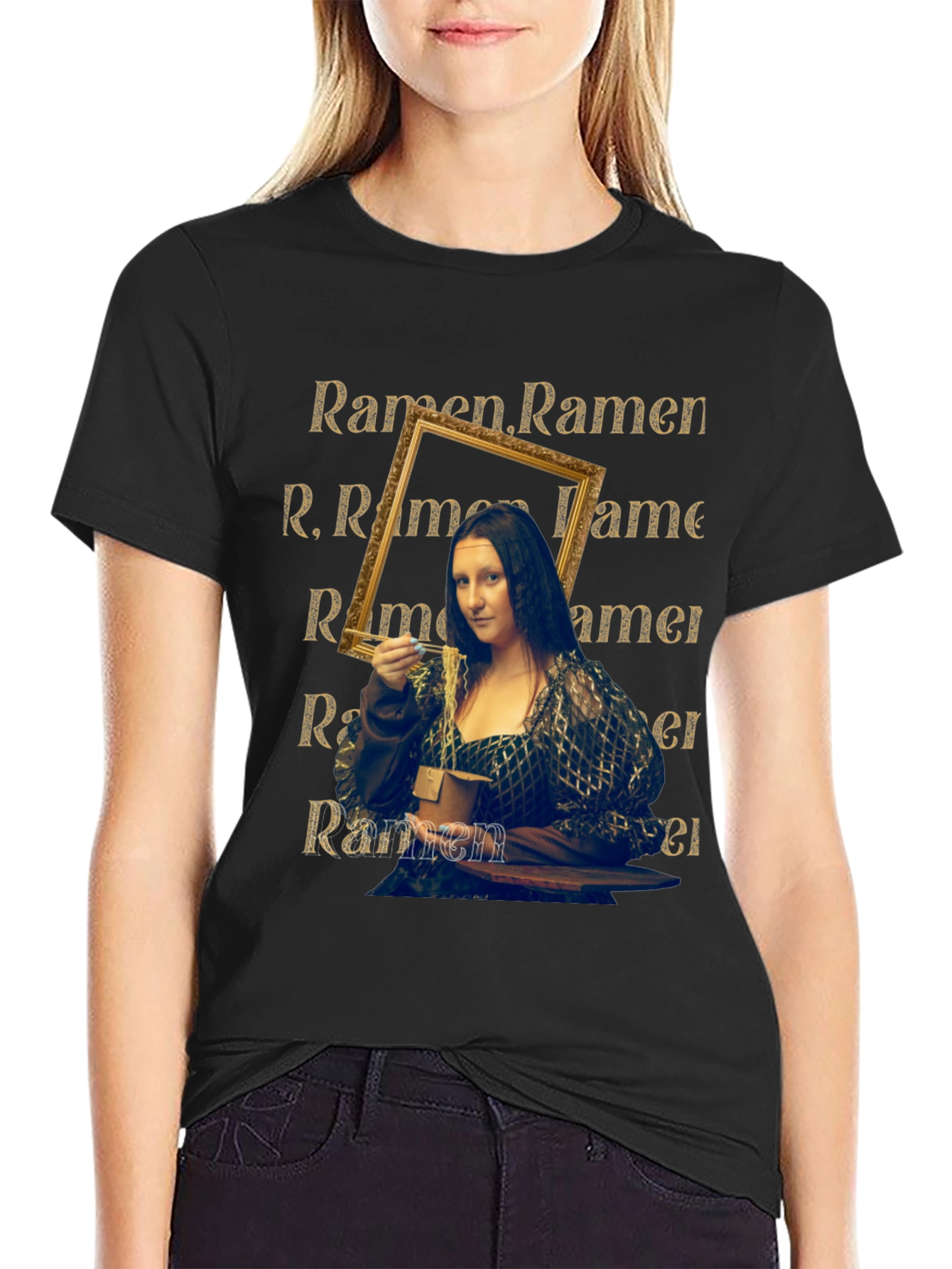 Mona Lisa Ramen T-Shirt - Funny Art Tee