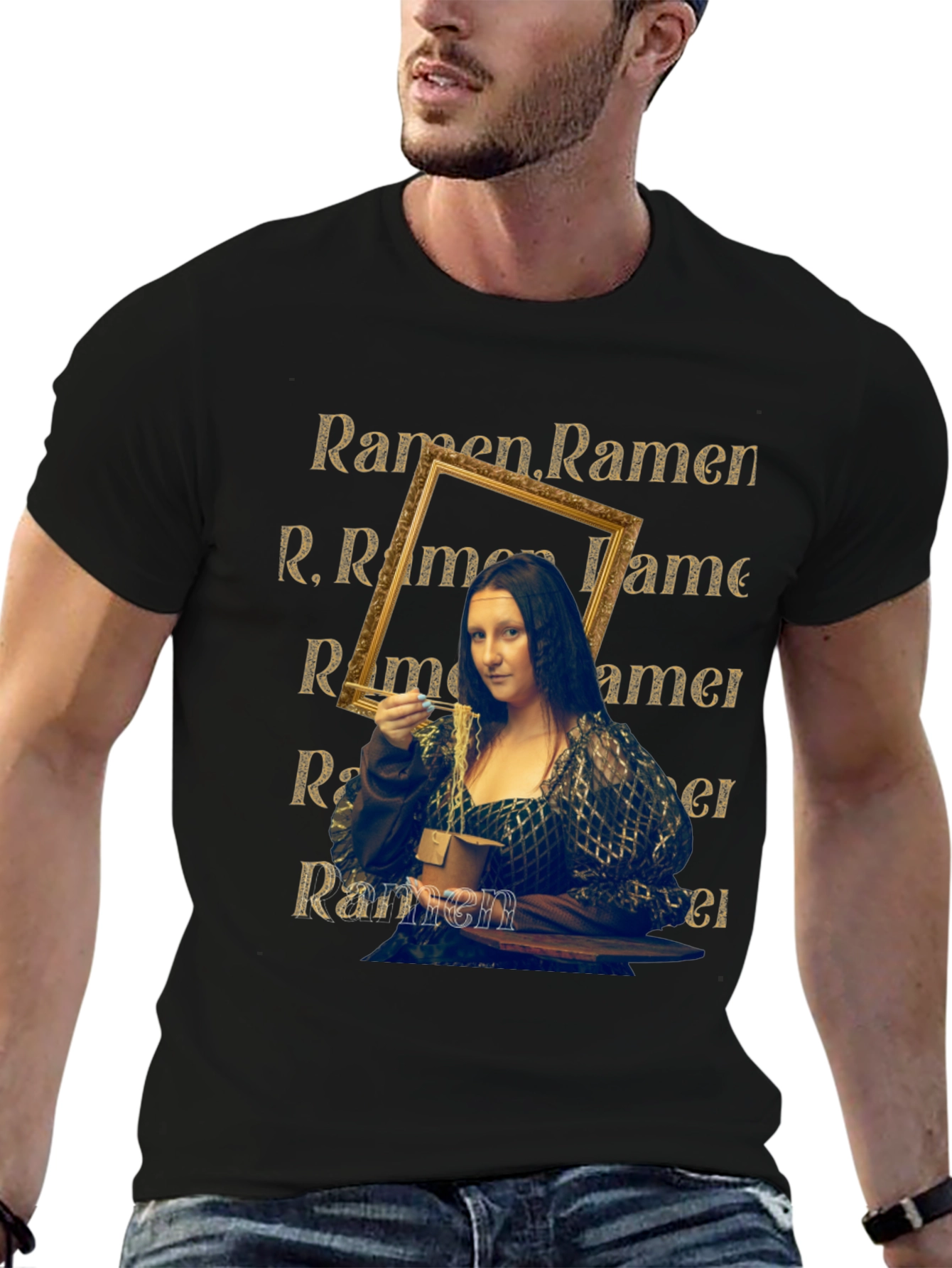 Mona Lisa Ramen T-Shirt - Funny Art Tee