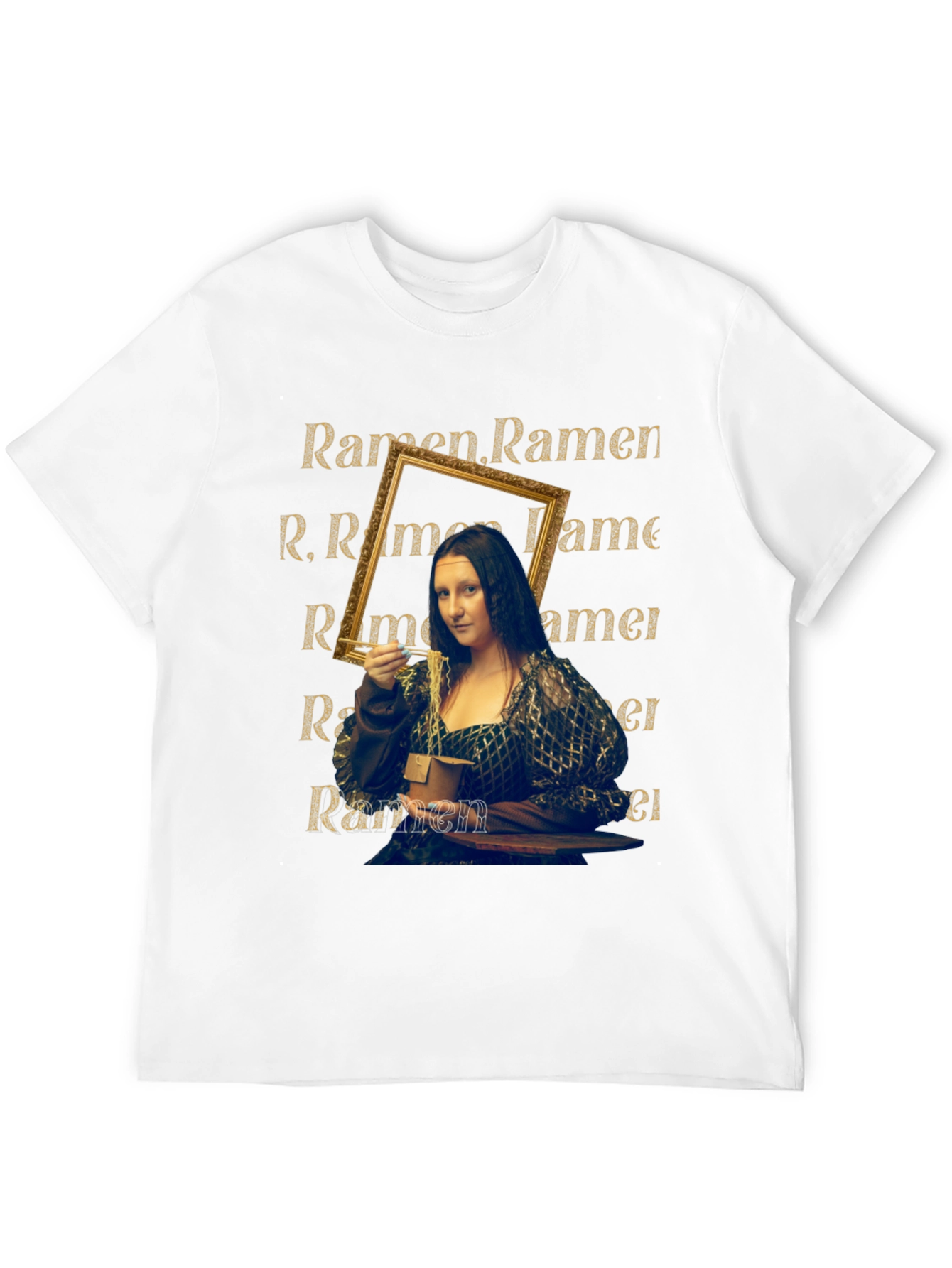 Mona Lisa Ramen T-Shirt - Funny Art Tee