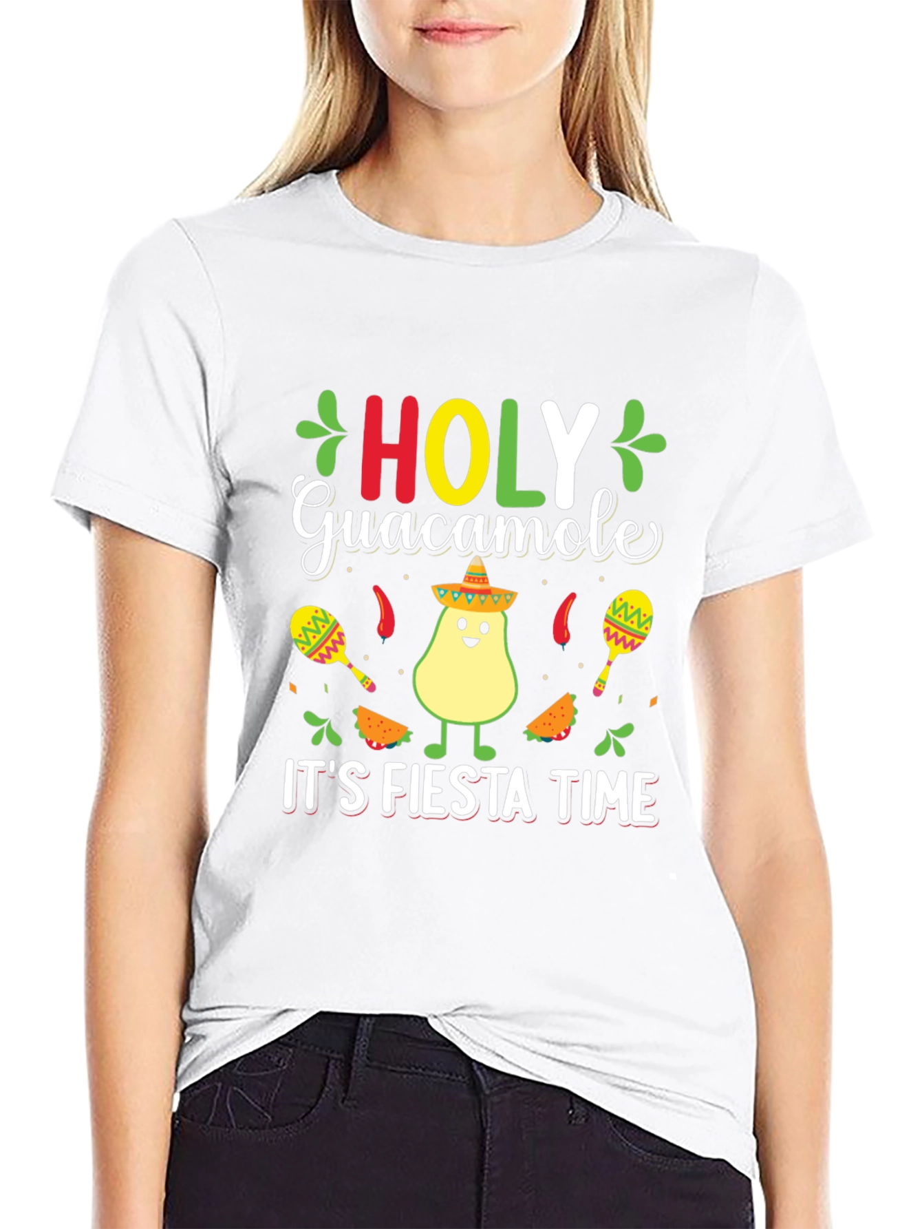 Holy Guacamole Fiesta Time Black T-Shirt