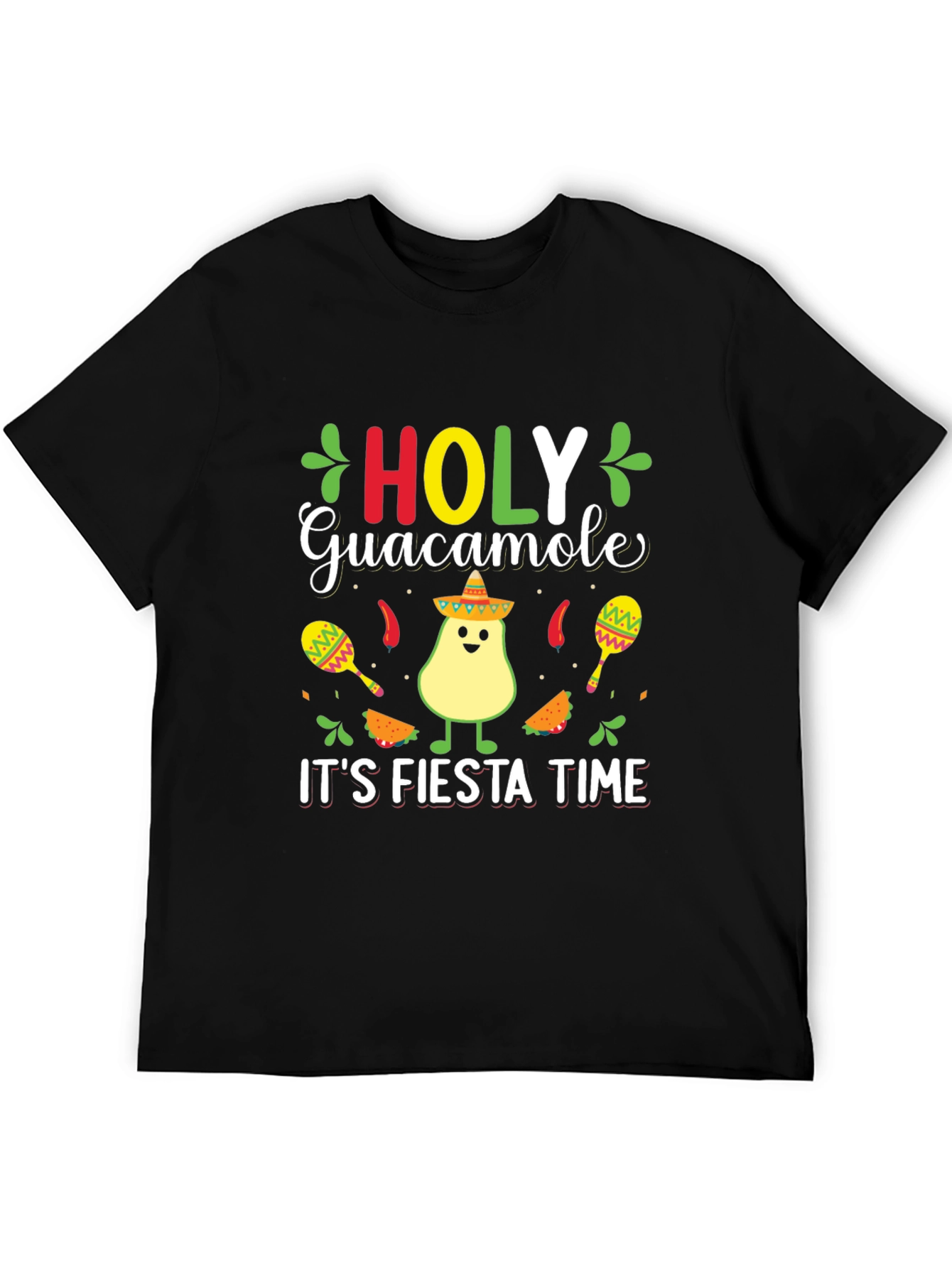 Holy Guacamole Fiesta Time Black T-Shirt