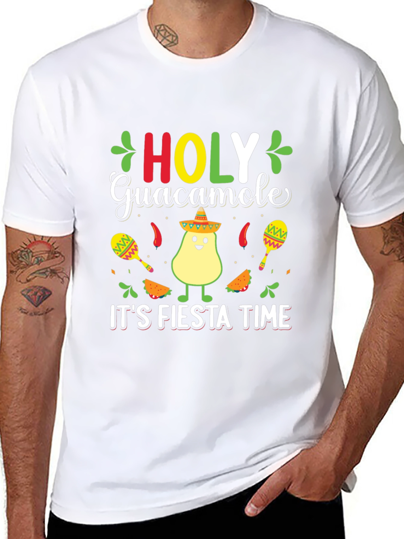 Holy Guacamole Fiesta Time Black T-Shirt