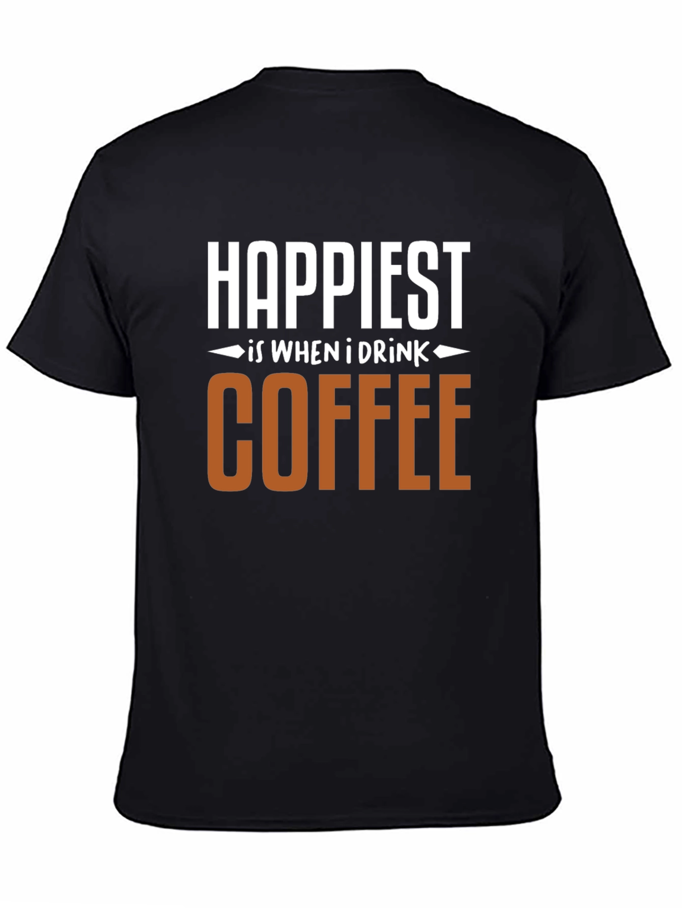Happiest When I Drink Coffee Graphic Tee - Black