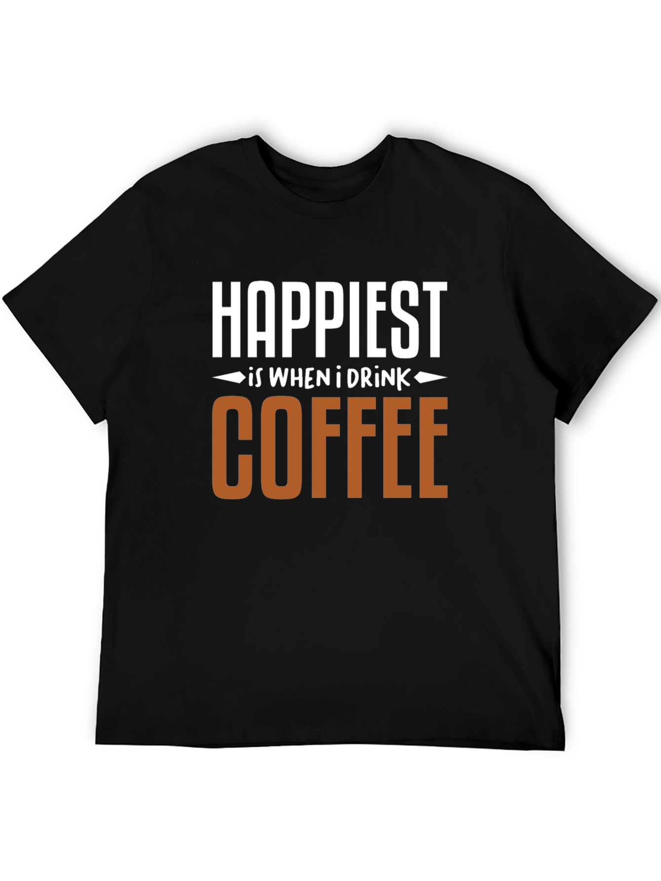 Happiest When I Drink Coffee Graphic Tee - Black