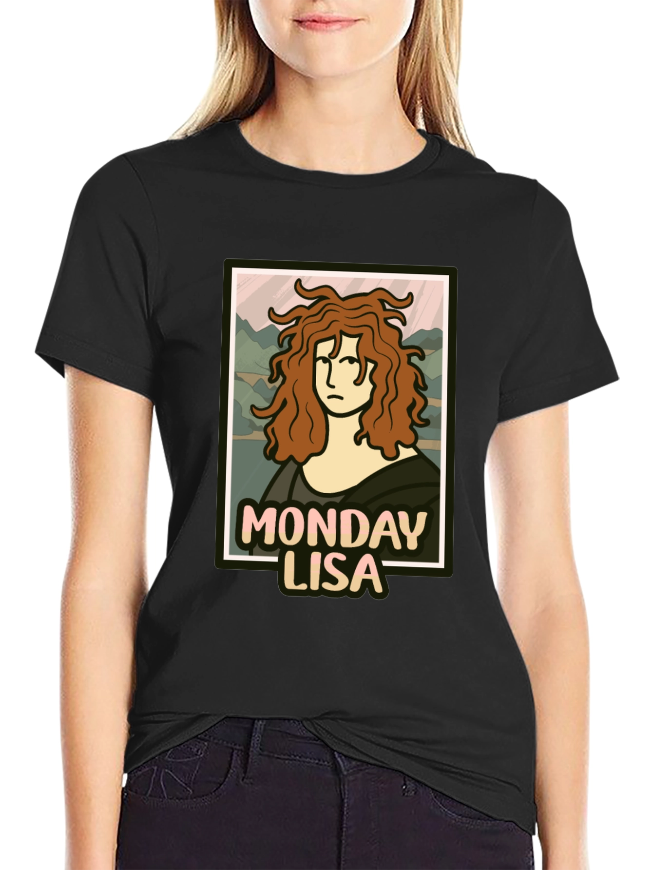 Monday Lisa T-Shirt Funny Mona Lisa Graphic Tee