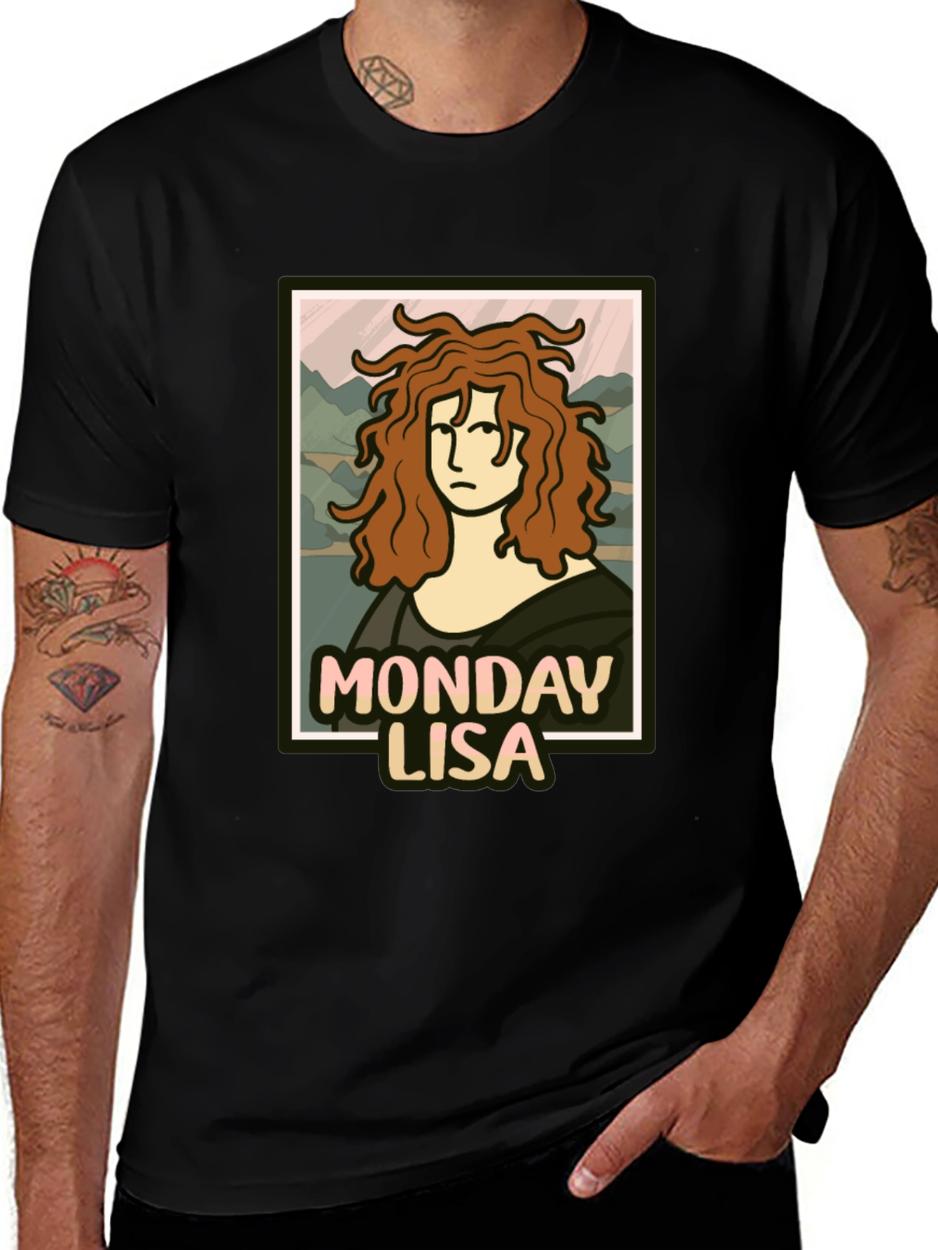 Monday Lisa T-Shirt Funny Mona Lisa Graphic Tee