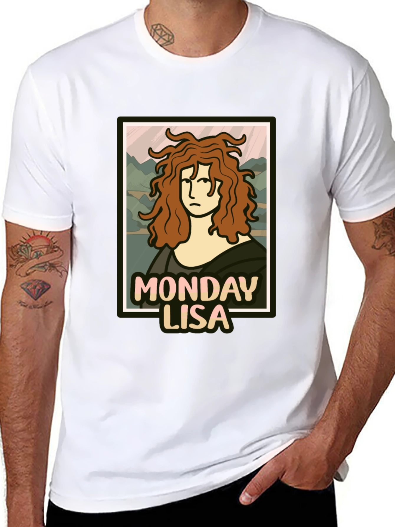 Monday Lisa T-Shirt Funny Mona Lisa Graphic Tee