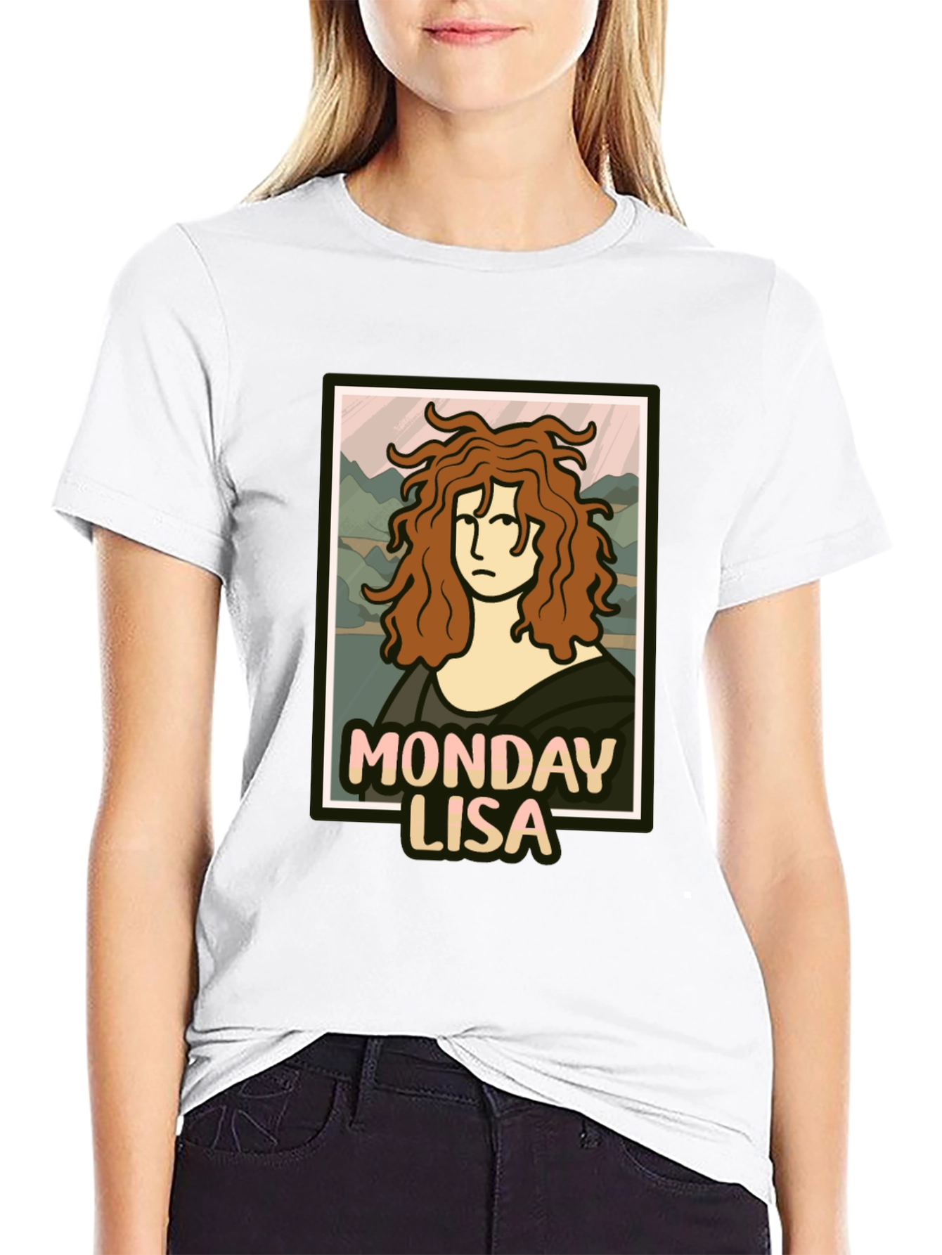 Monday Lisa T-Shirt Funny Mona Lisa Graphic Tee