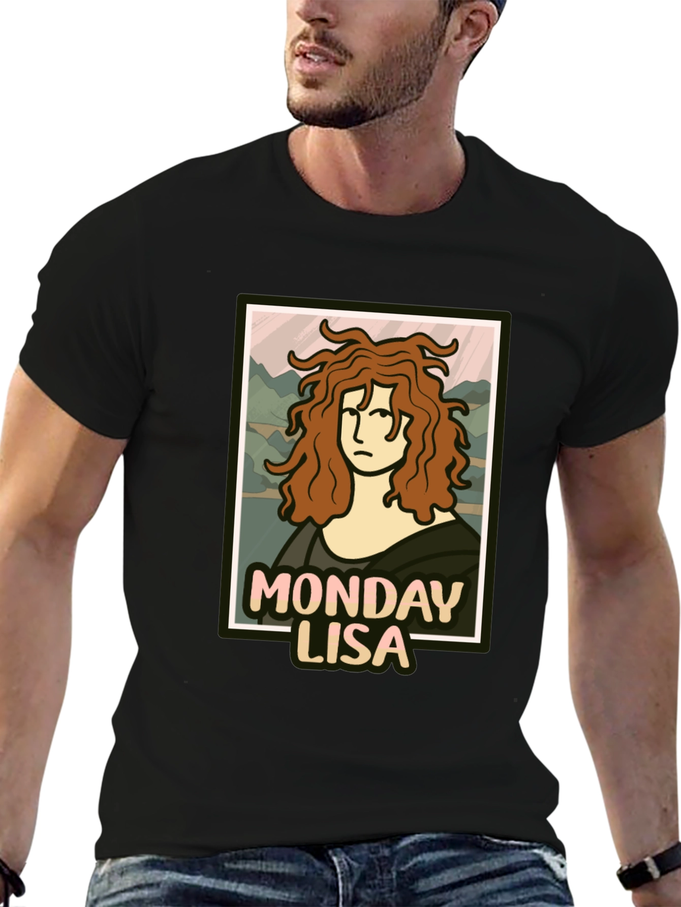 Monday Lisa T-Shirt Funny Mona Lisa Graphic Tee
