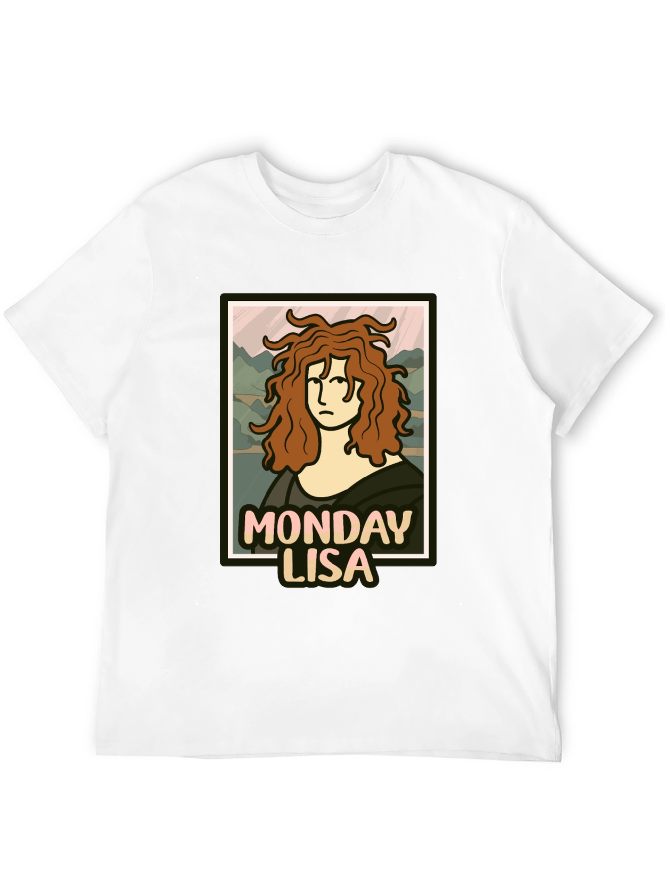 Monday Lisa T-Shirt Funny Mona Lisa Graphic Tee
