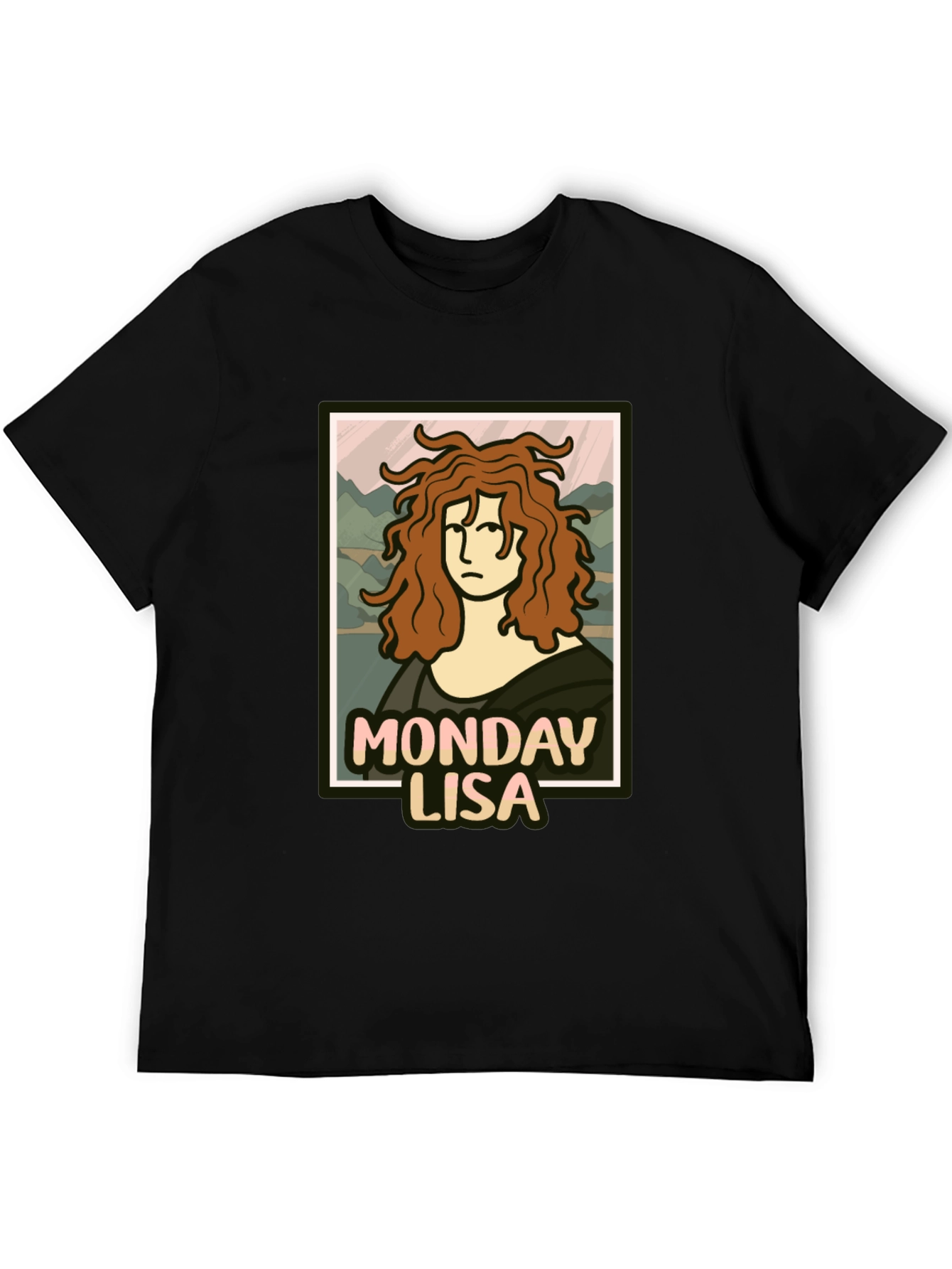 Monday Lisa T-Shirt Funny Mona Lisa Graphic Tee