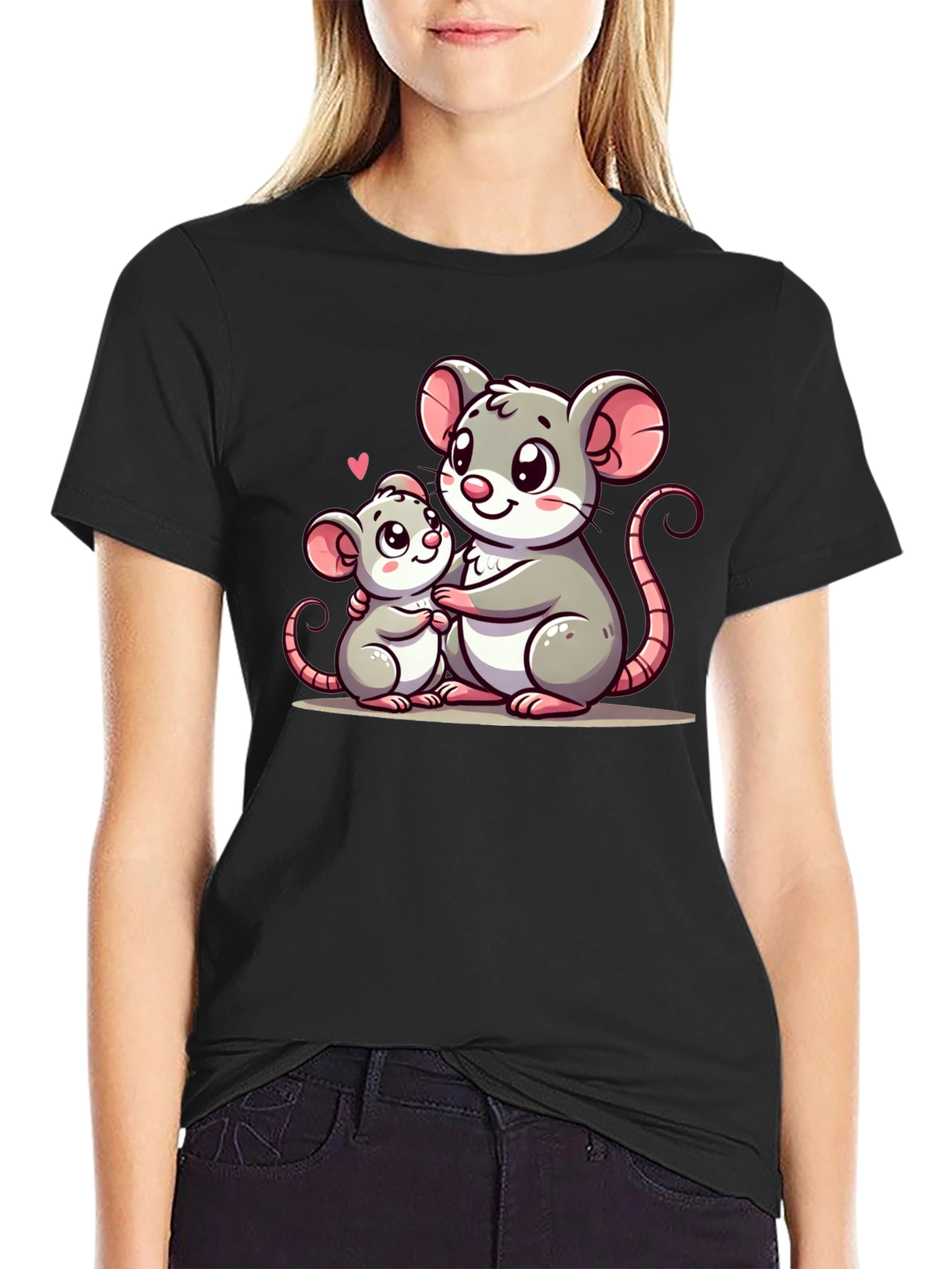 Cute Mouse Family Graphic T-Shirt