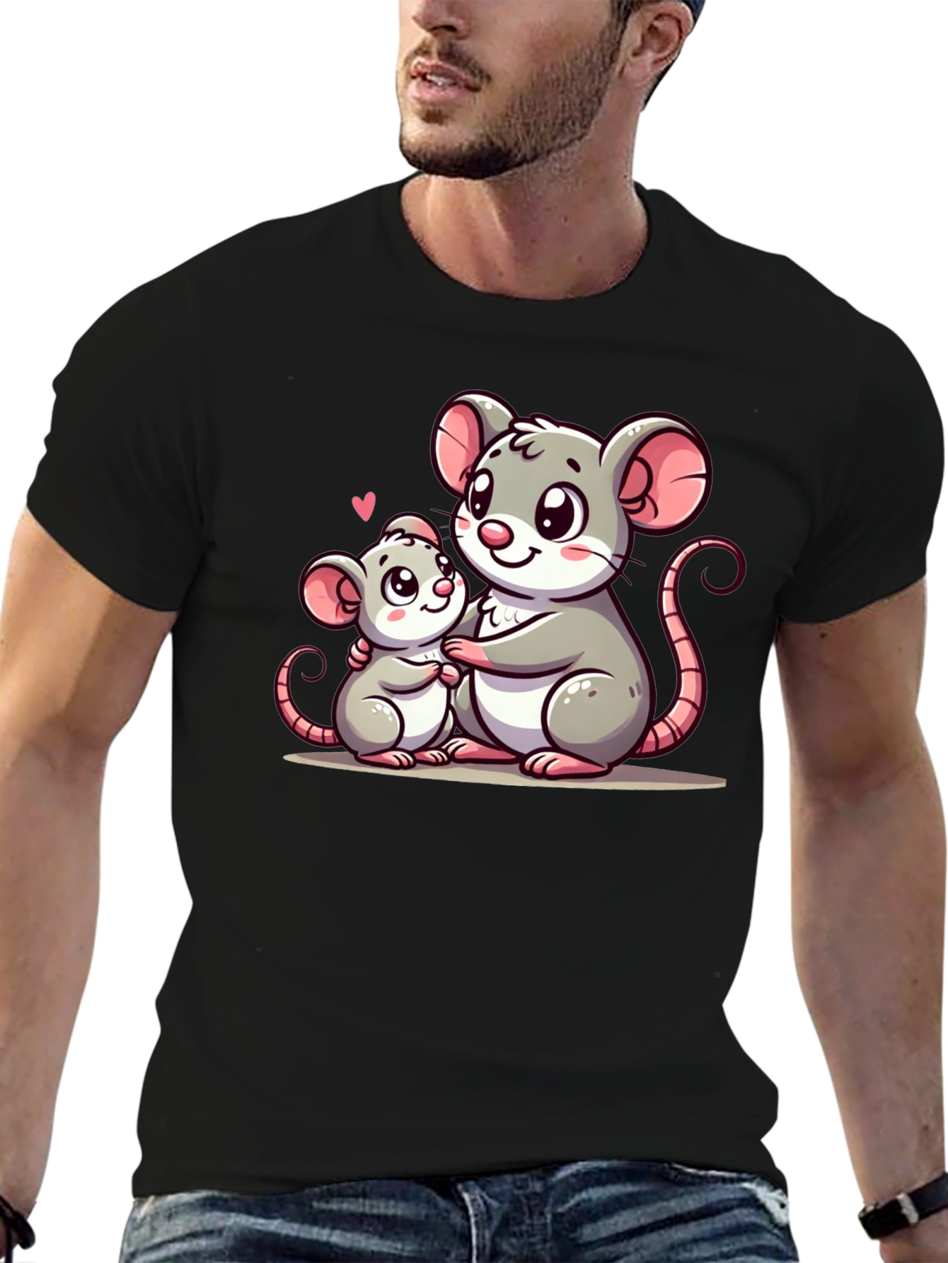 Cute Mouse Family Graphic T-Shirt