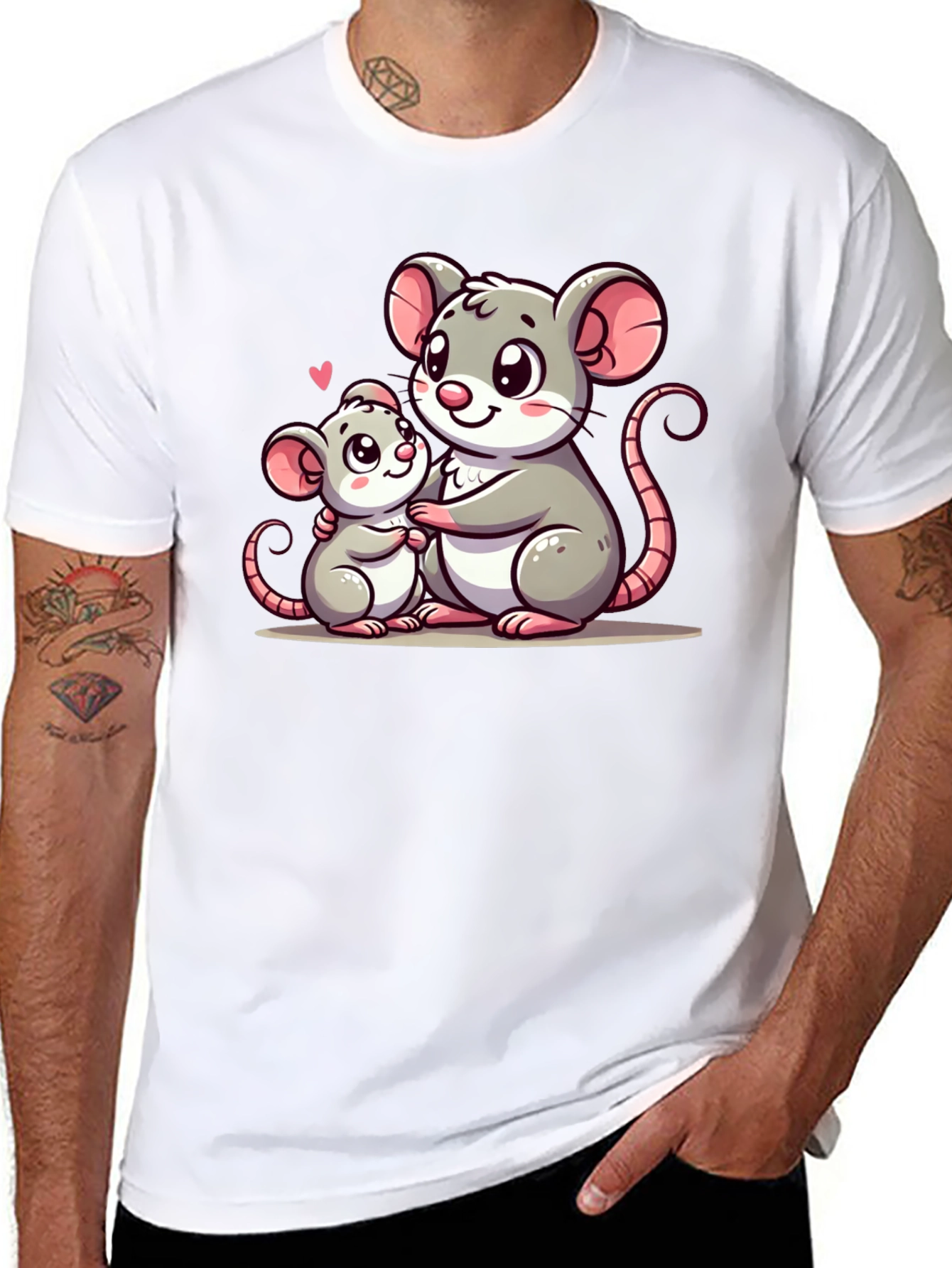 Cute Mouse Family Graphic T-Shirt