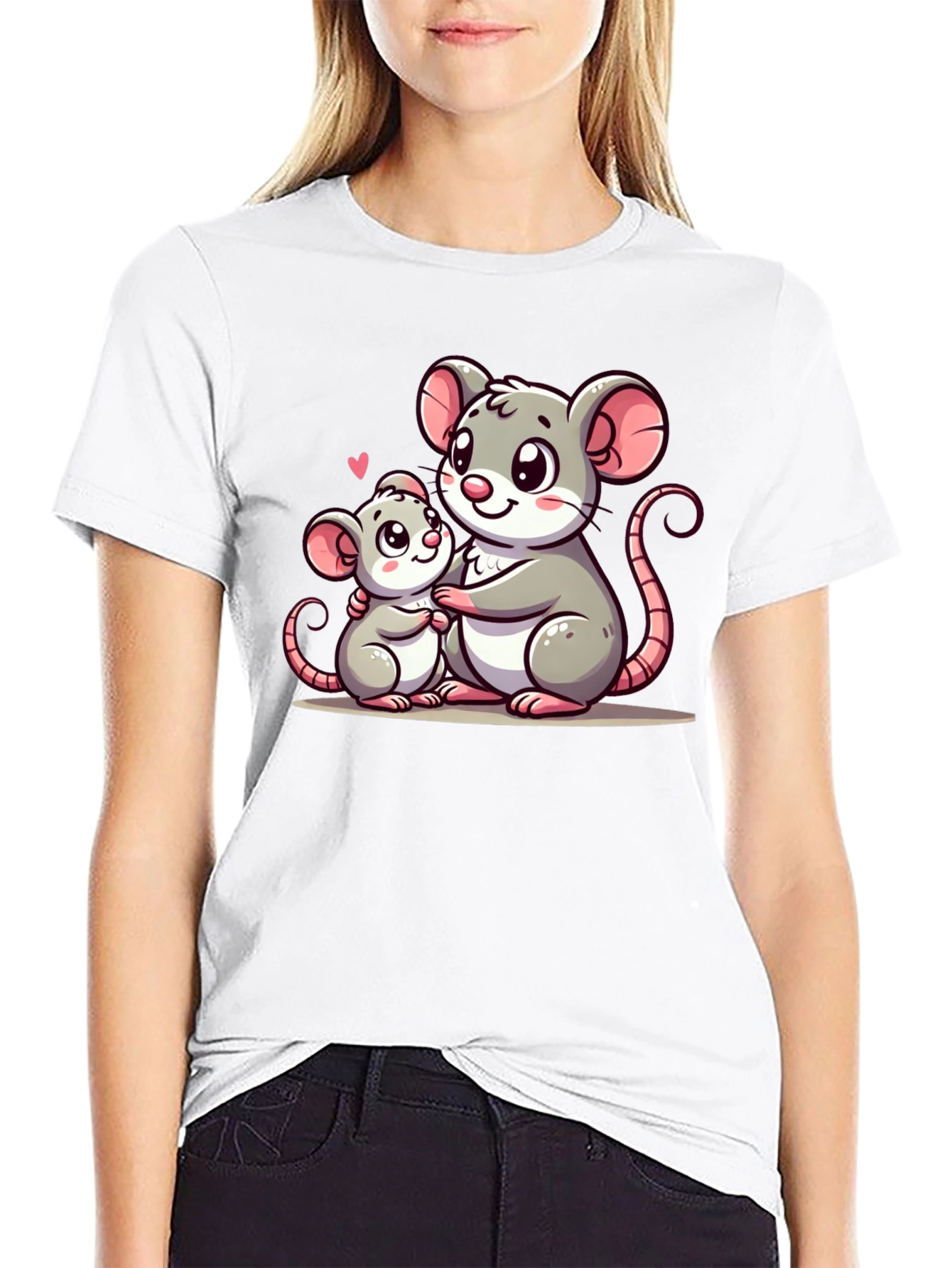Cute Mouse Family Graphic T-Shirt