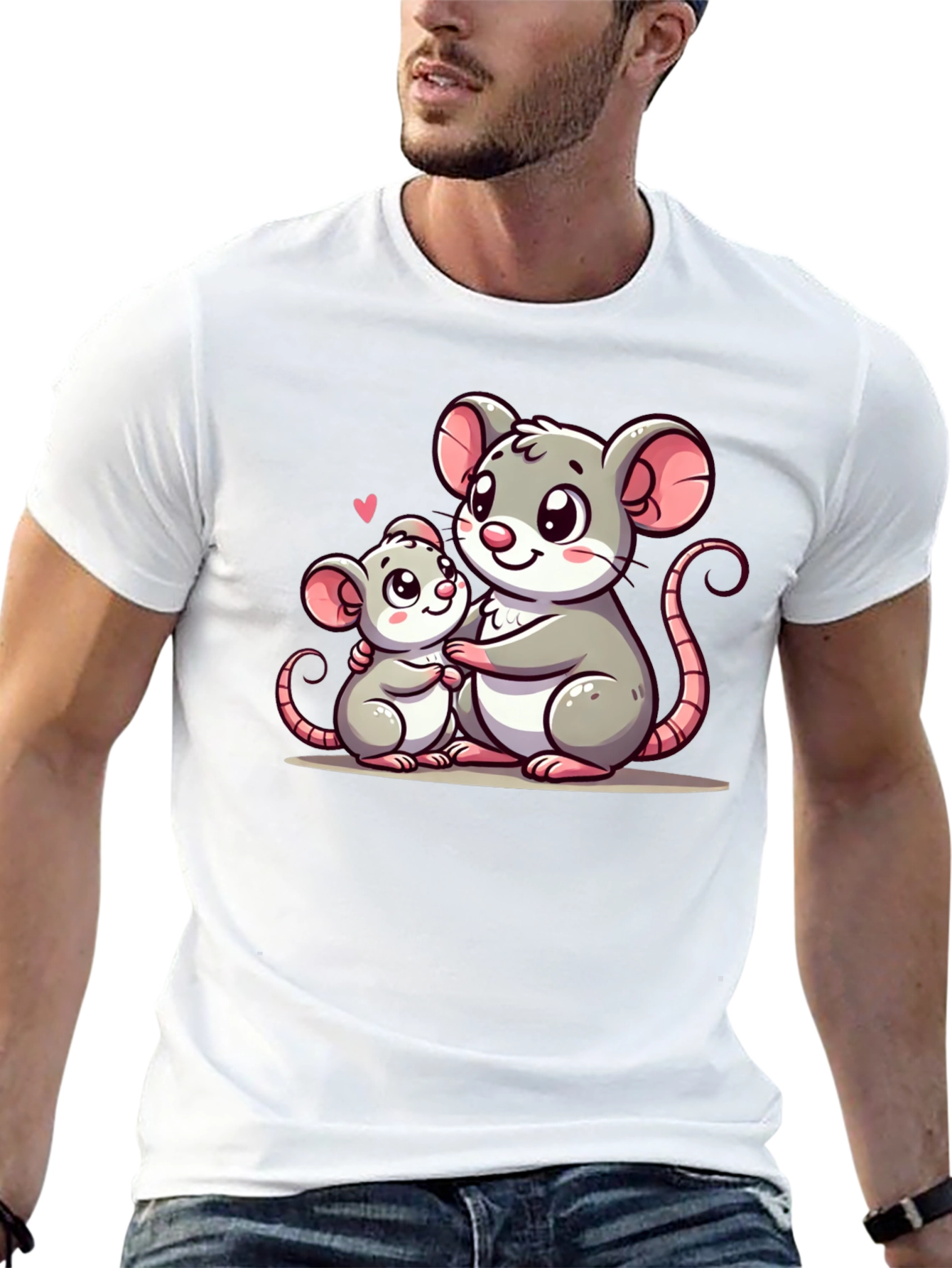 Cute Mouse Family Graphic T-Shirt