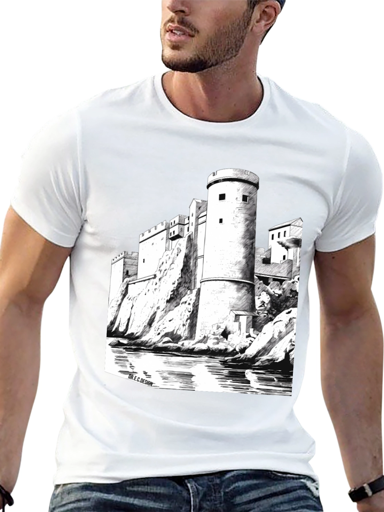 Castle Graphic Black T-Shirt | Unique Design Tee