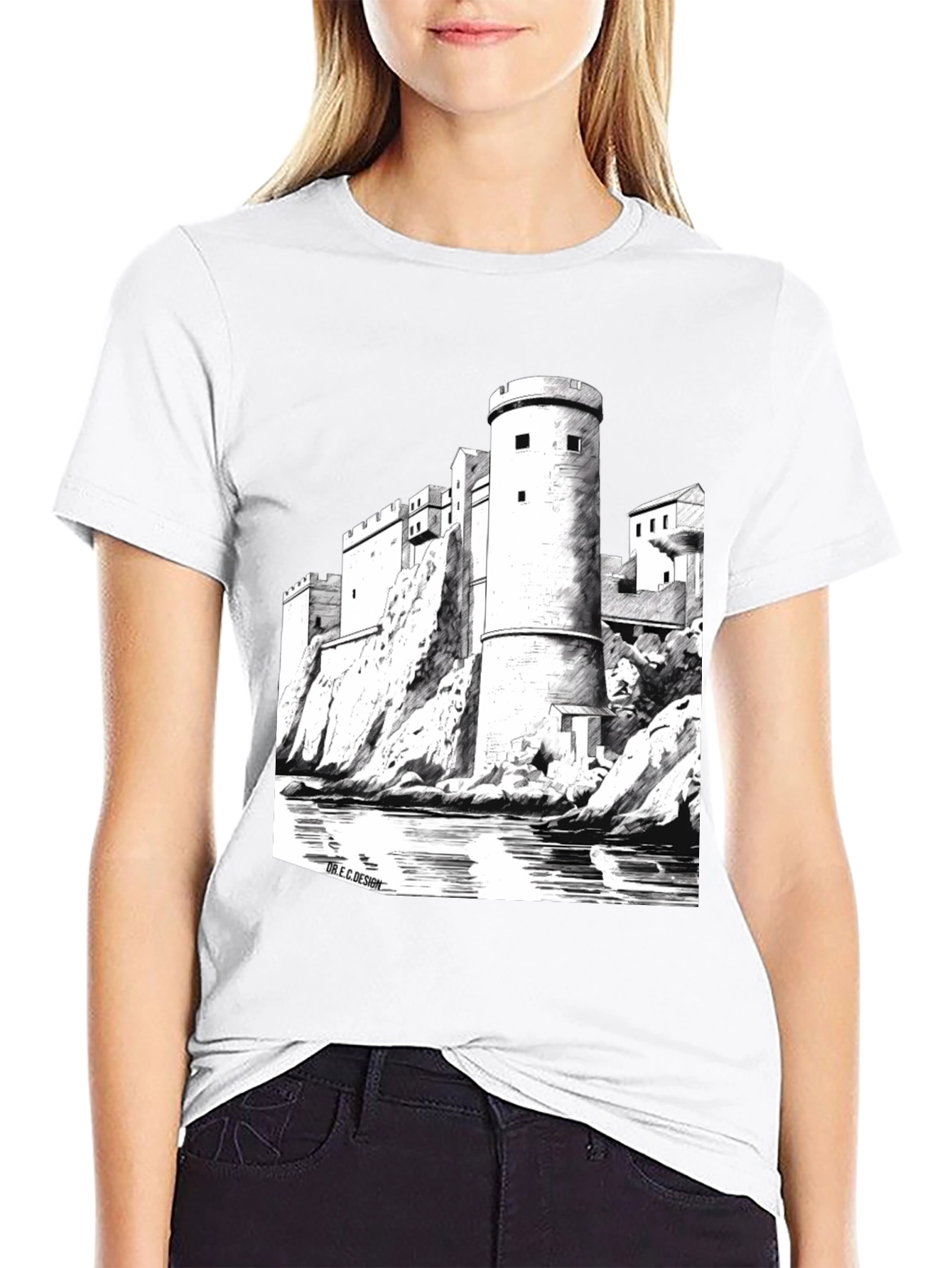 Castle Graphic Black T-Shirt | Unique Design Tee