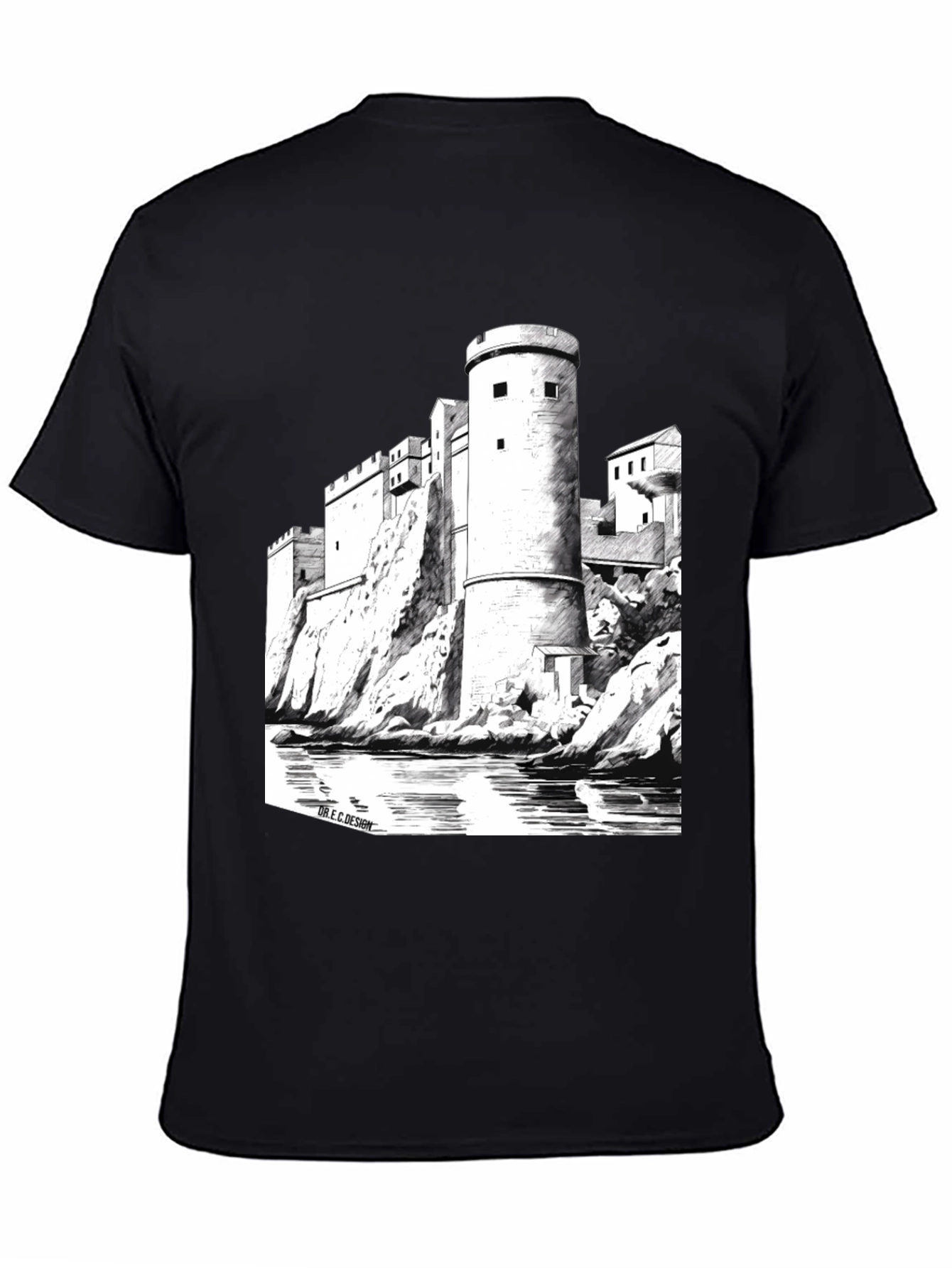 Castle Graphic Black T-Shirt | Unique Design Tee