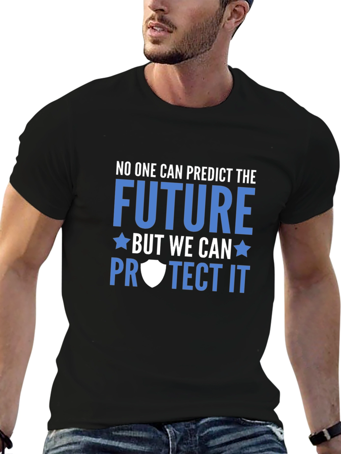 Predict The Future Protect It Black Tee