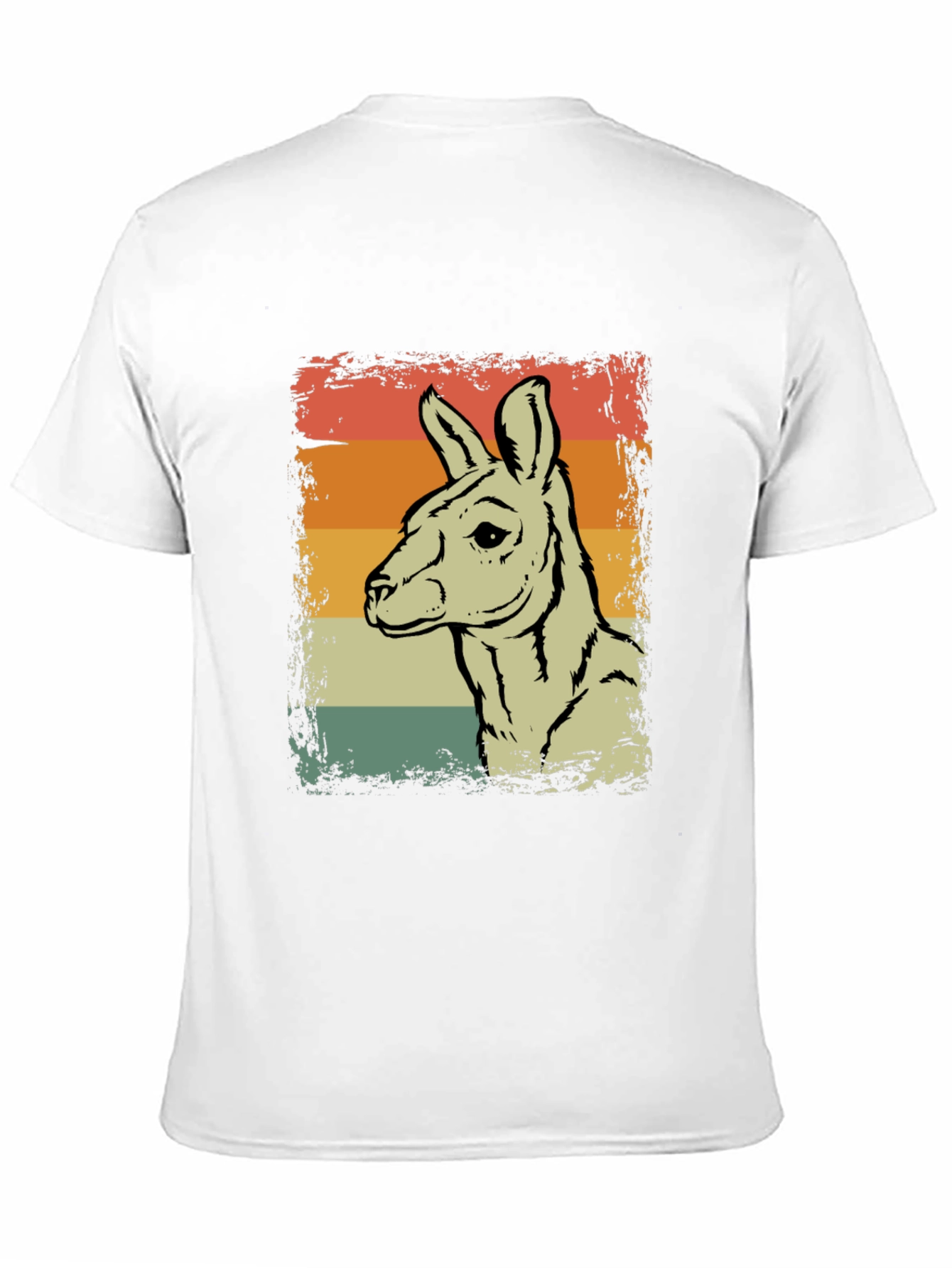 Retro Kangaroo Graphic Tee - Black Crew Neck