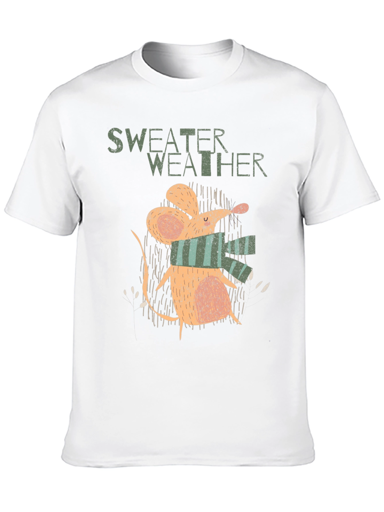 Sweater Weather Mouse Graphic Tee - Cozy Winter Shirt