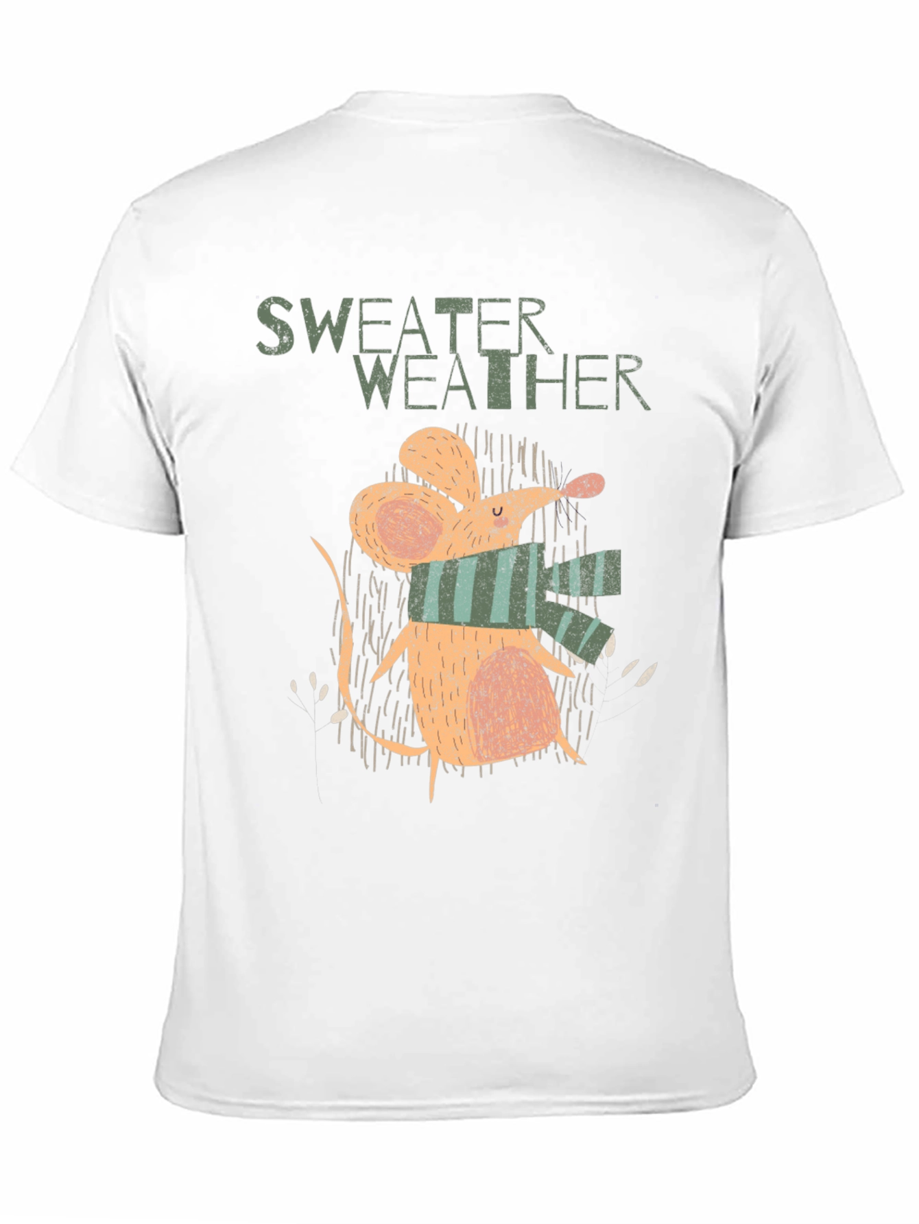 Sweater Weather Mouse Graphic Tee - Cozy Winter Shirt