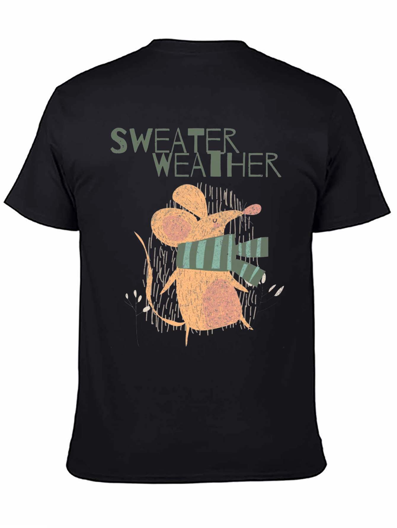 Sweater Weather Mouse Graphic Tee - Cozy Winter Shirt