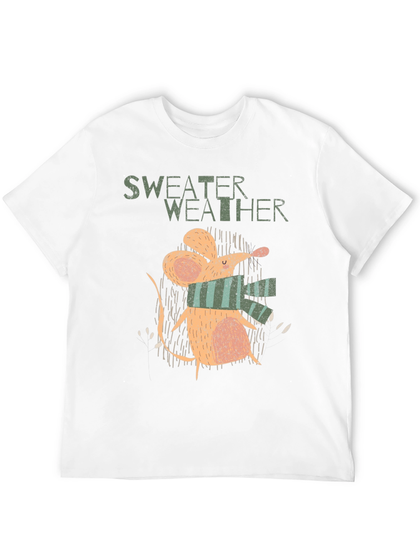 Sweater Weather Mouse Graphic Tee - Cozy Winter Shirt