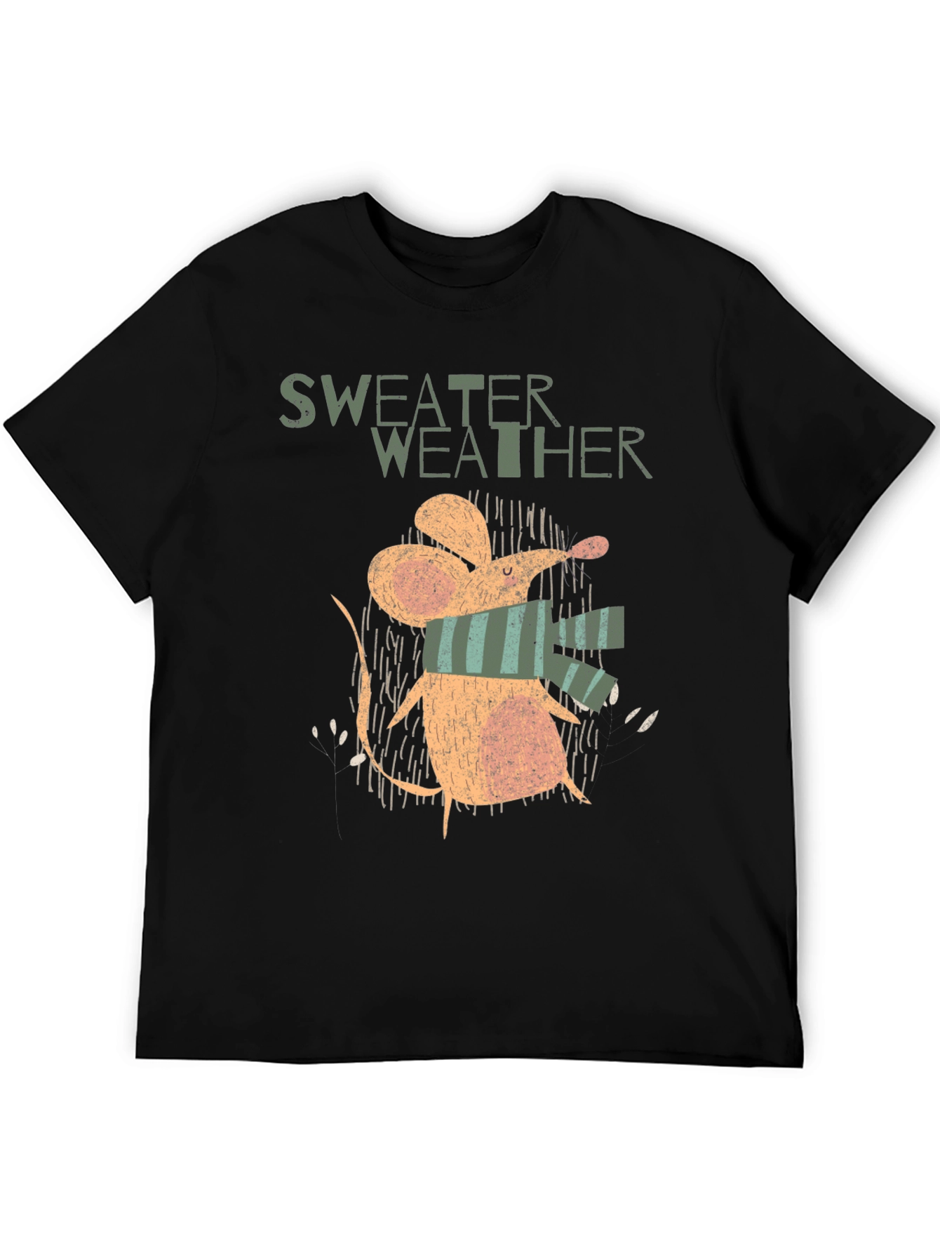 Sweater Weather Mouse Graphic Tee - Cozy Winter Shirt