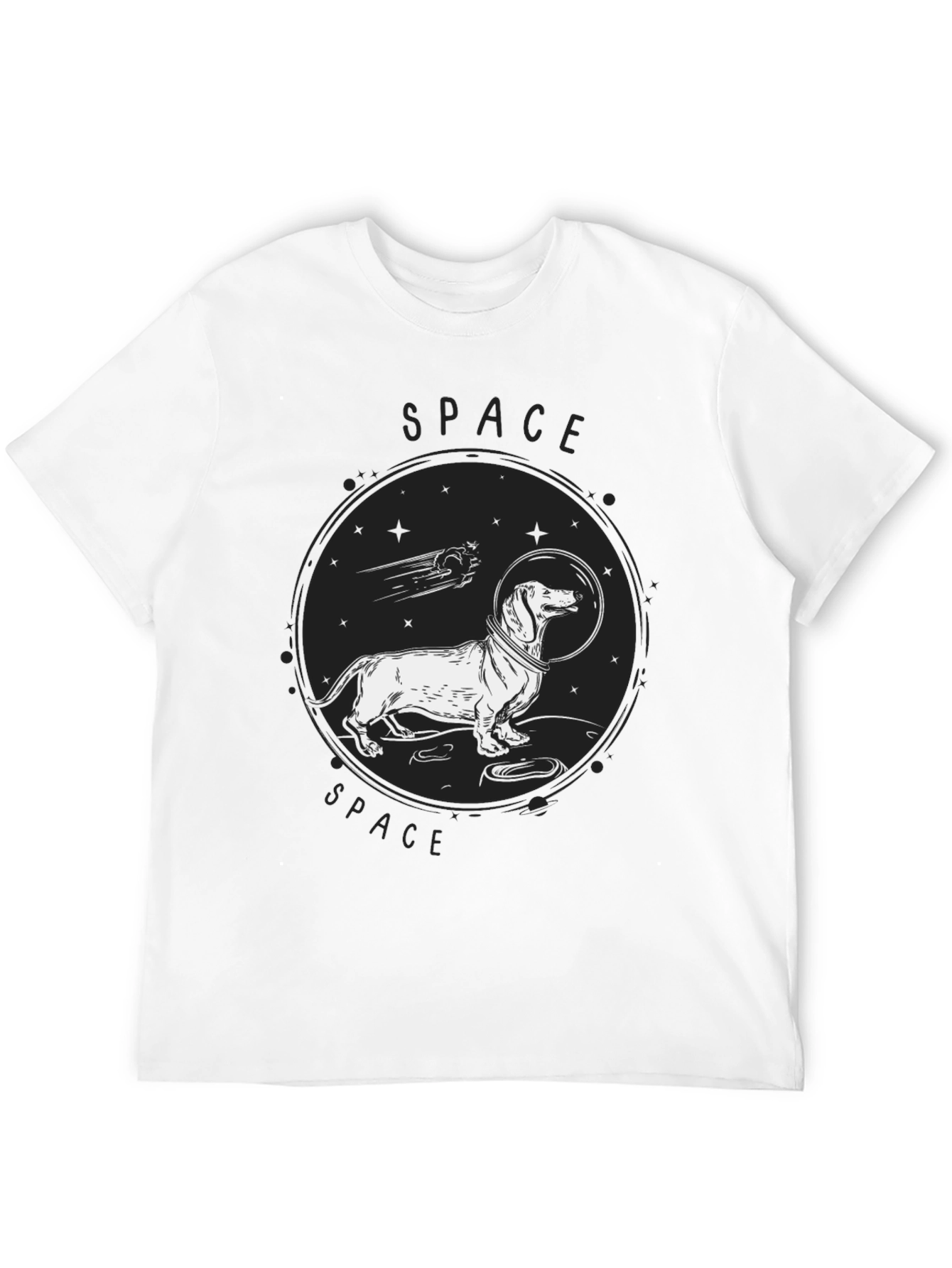 Dachshund Space Dog T-Shirt - Unisex Black Tee