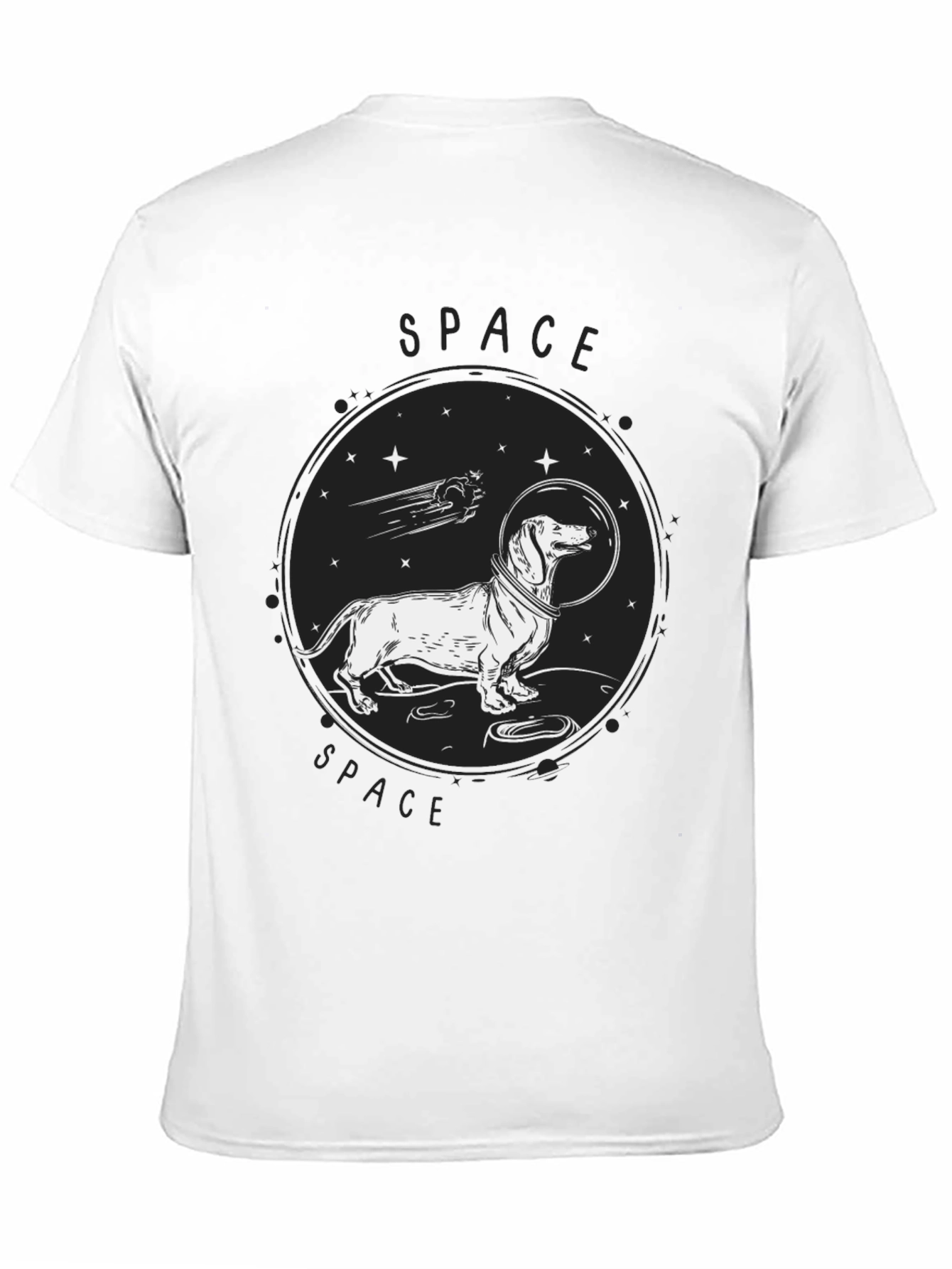Dachshund Space Dog T-Shirt - Unisex Black Tee