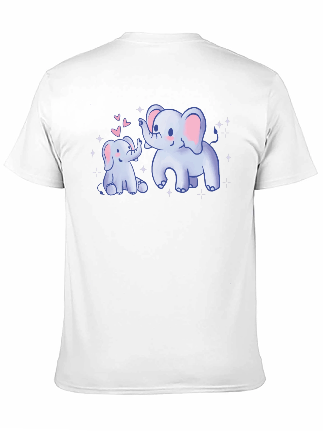 Cute Elephant Mom & Baby Black T-Shirt