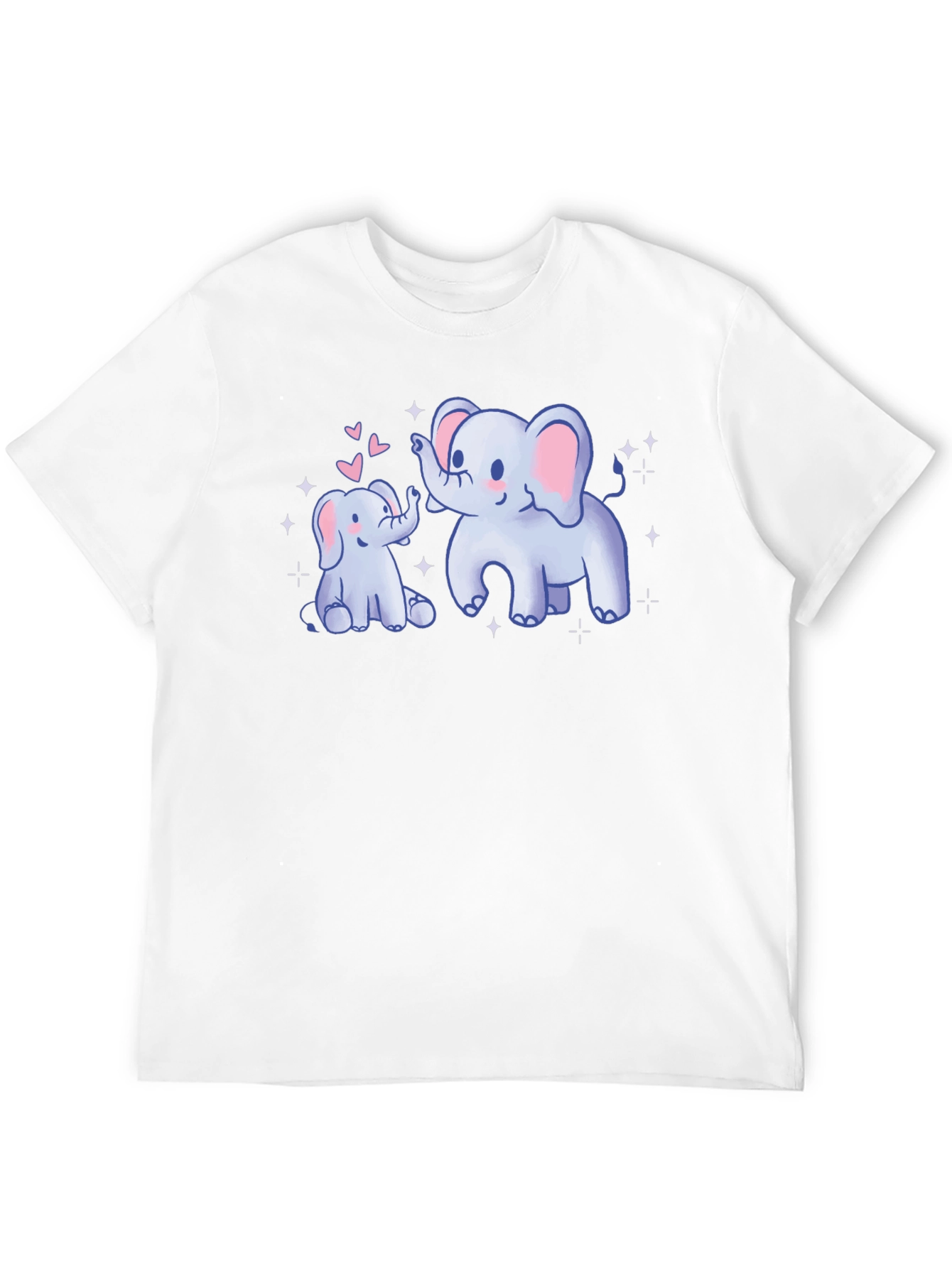 Cute Elephant Mom & Baby Black T-Shirt