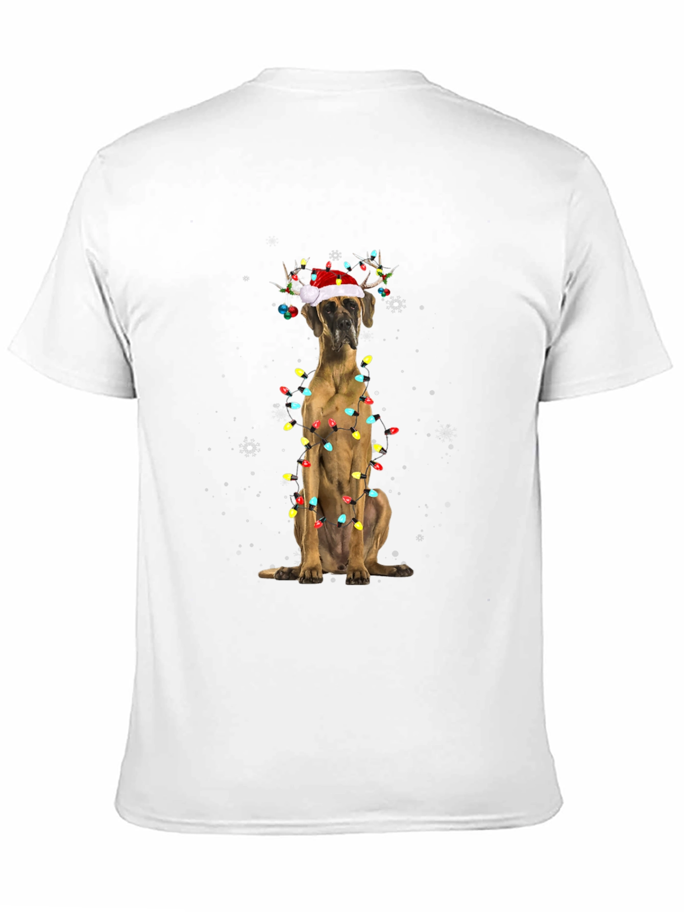 Holiday Dog T-Shirt - Great Dane Christmas Lights