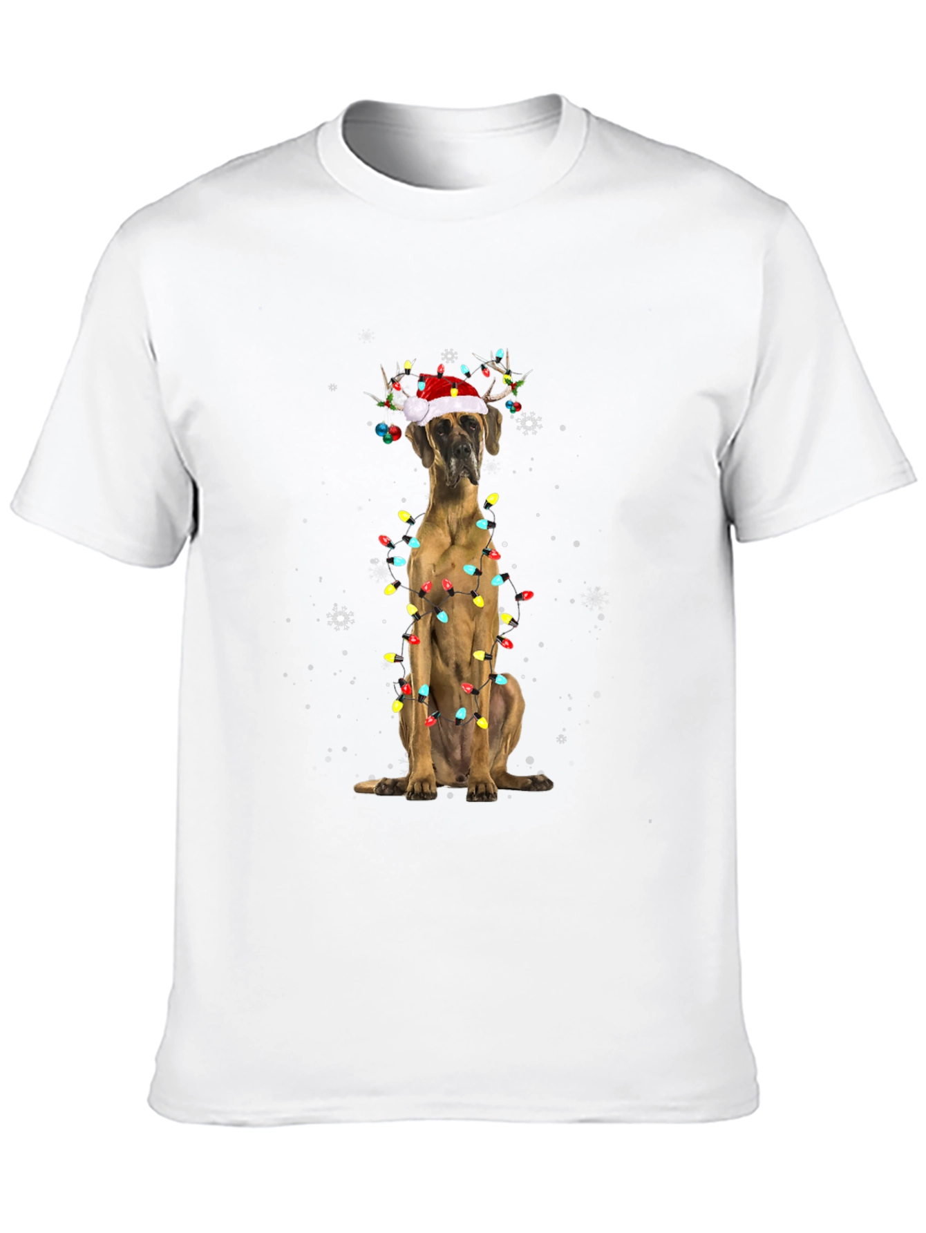 Holiday Dog T-Shirt - Great Dane Christmas Lights