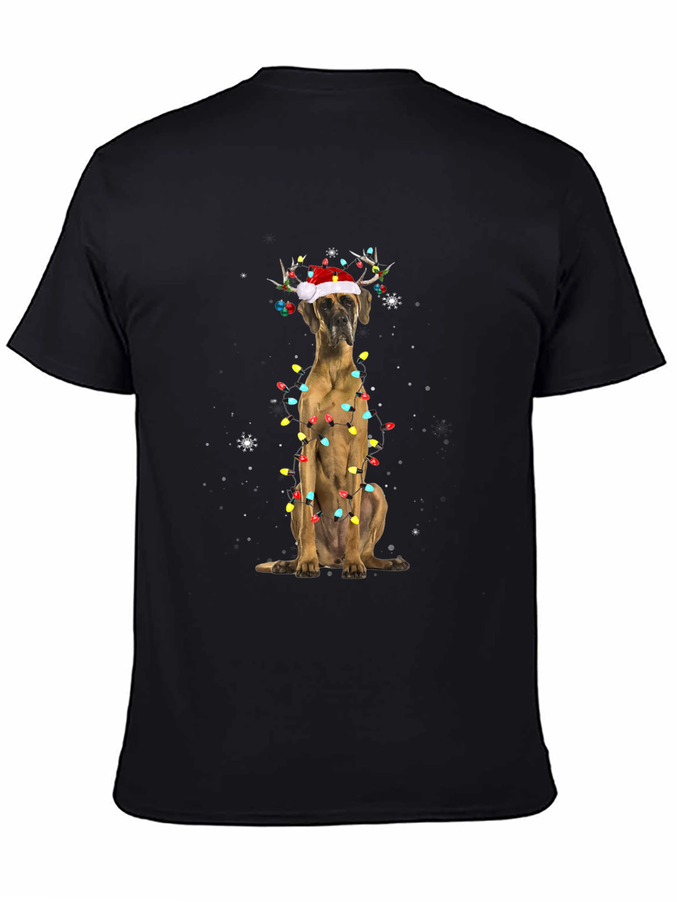 Holiday Dog T-Shirt - Great Dane Christmas Lights