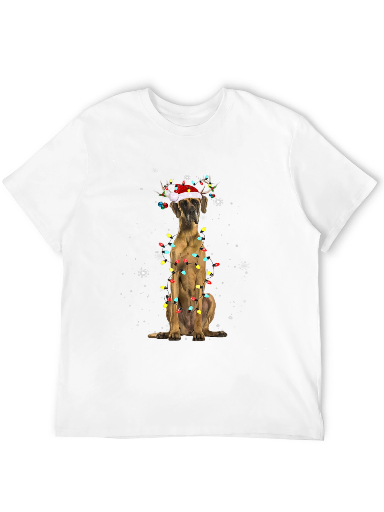 Holiday Dog T-Shirt - Great Dane Christmas Lights