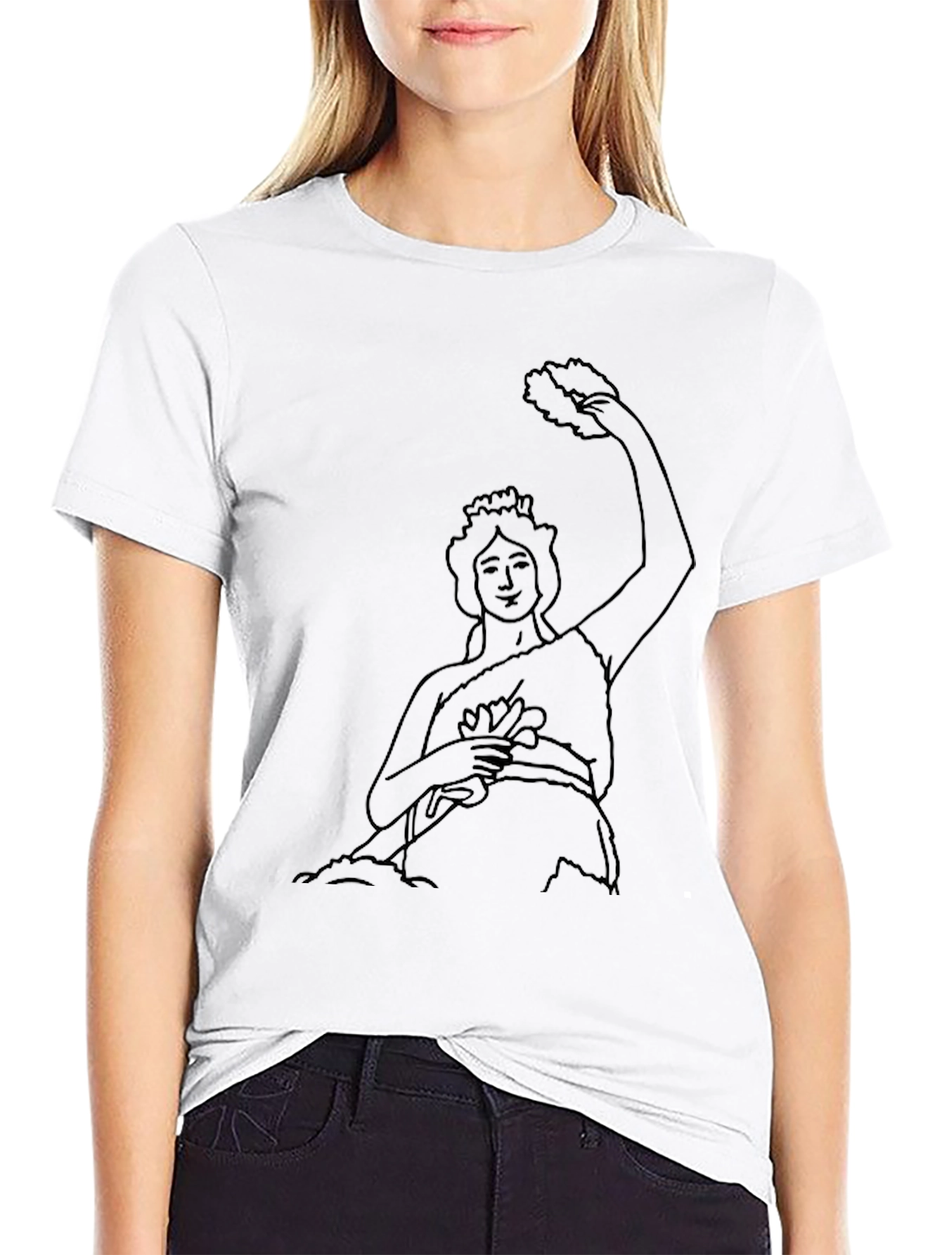 Black T-Shirt with Goddess Graphic