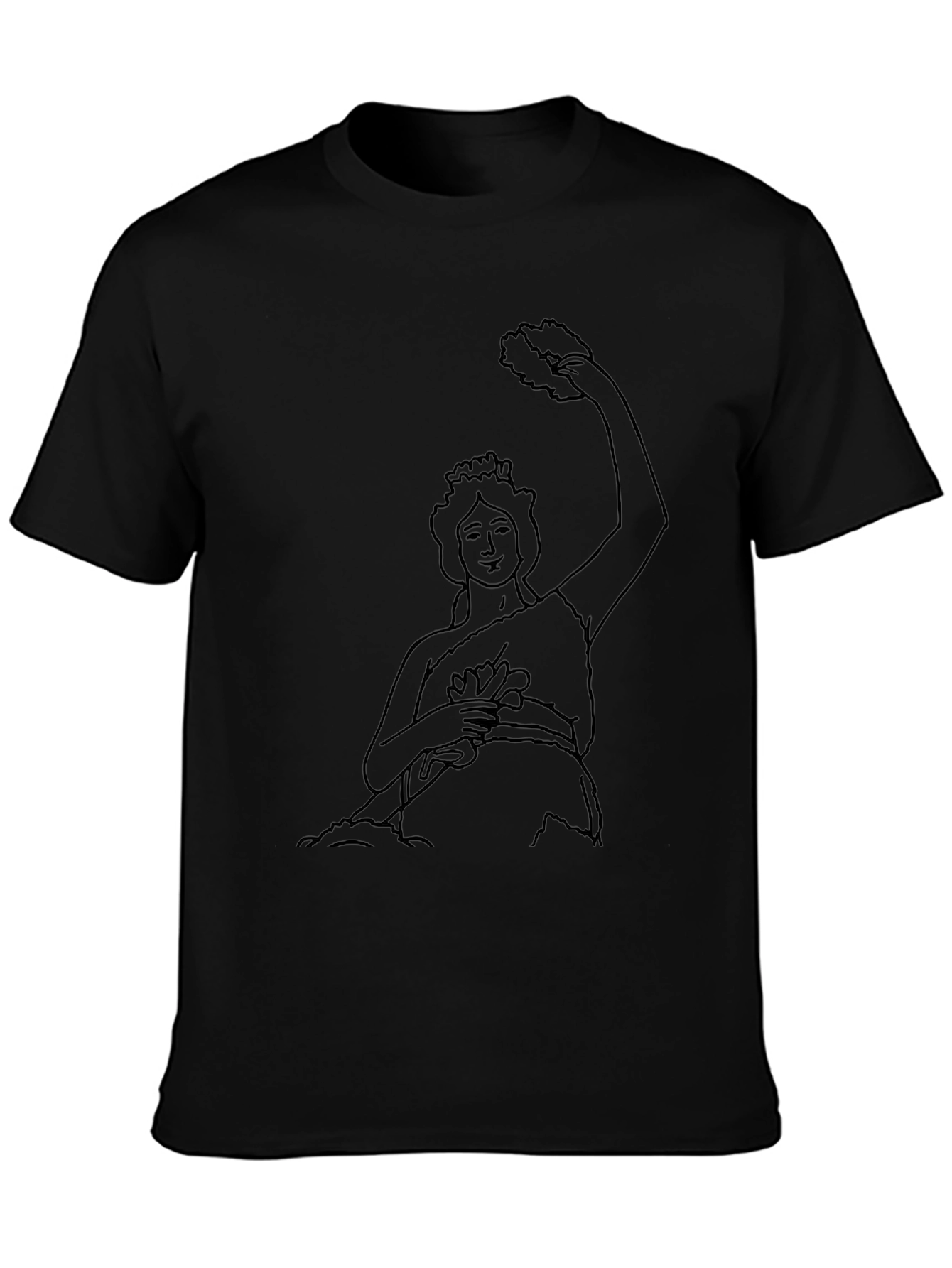 Black T-Shirt with Goddess Graphic