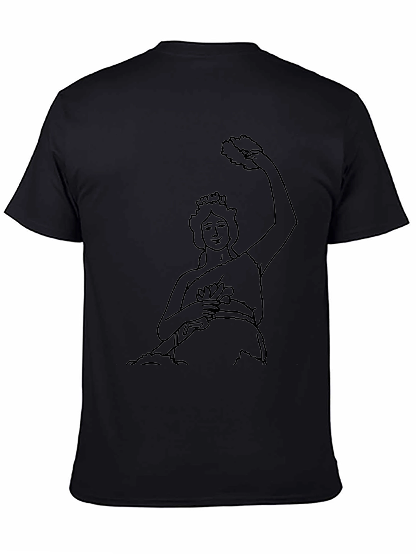 Black T-Shirt with Goddess Graphic