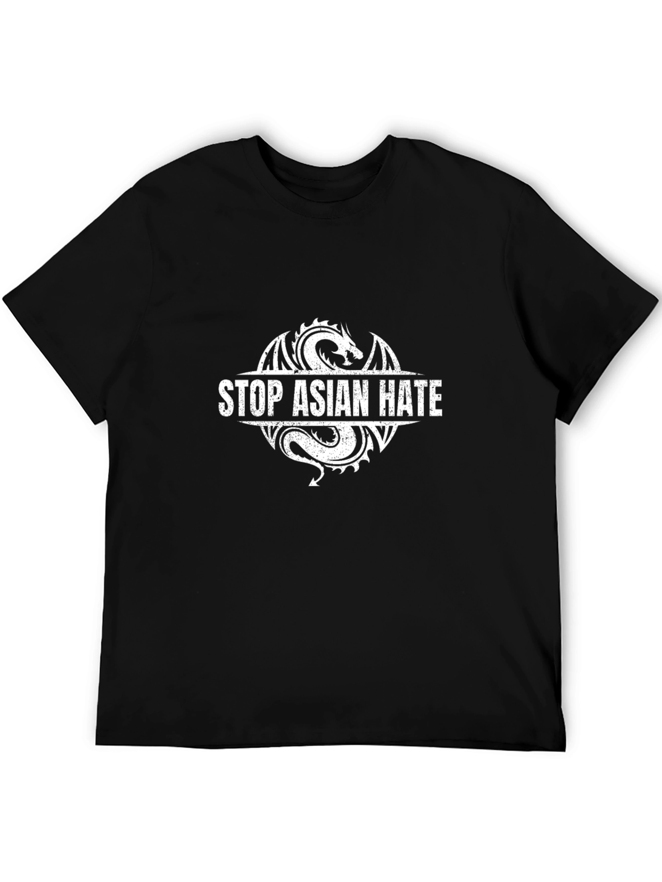 Stop Asian Hate Dragon Graphic Tee - Black