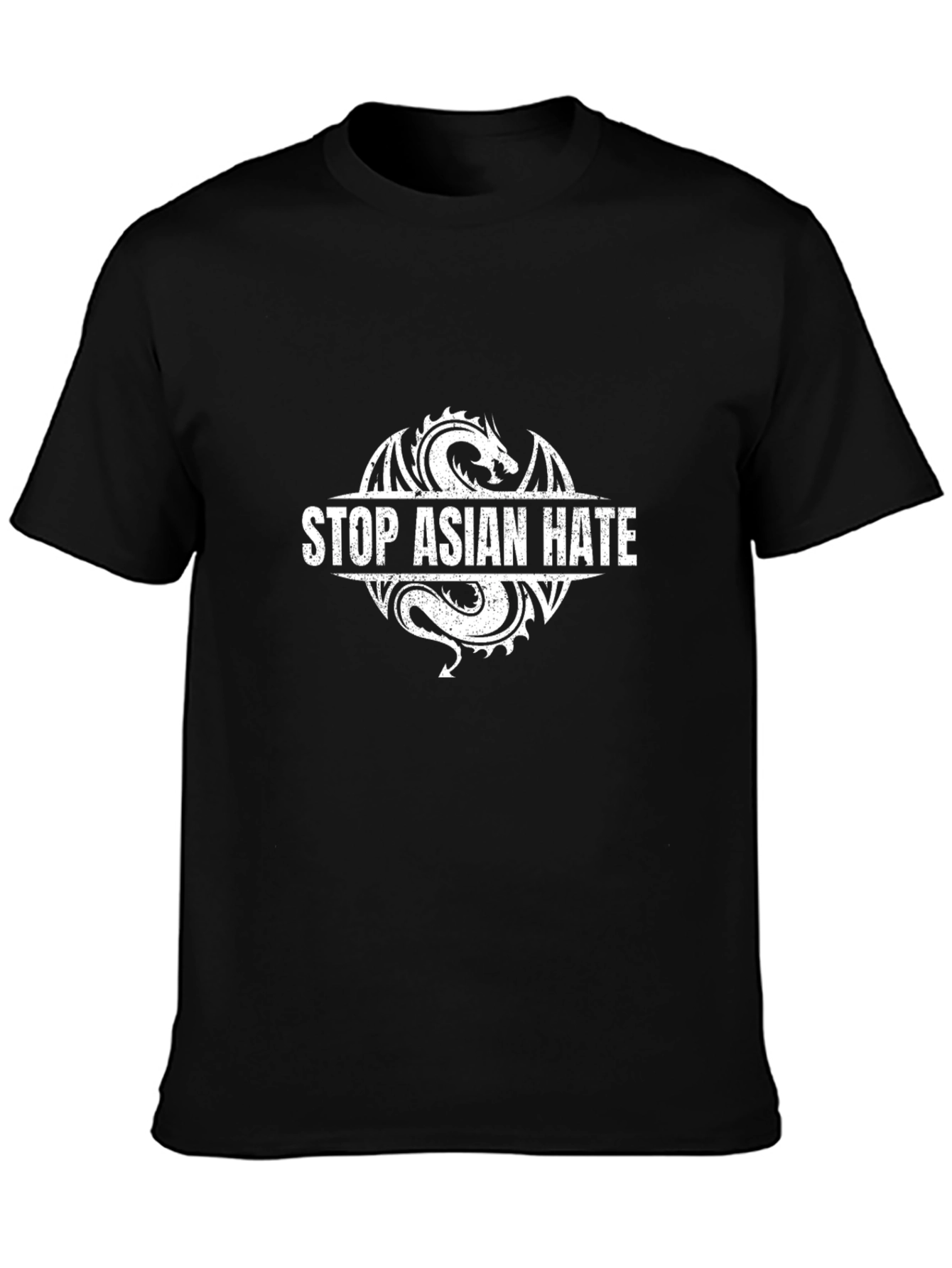 Stop Asian Hate Dragon Graphic Tee - Black