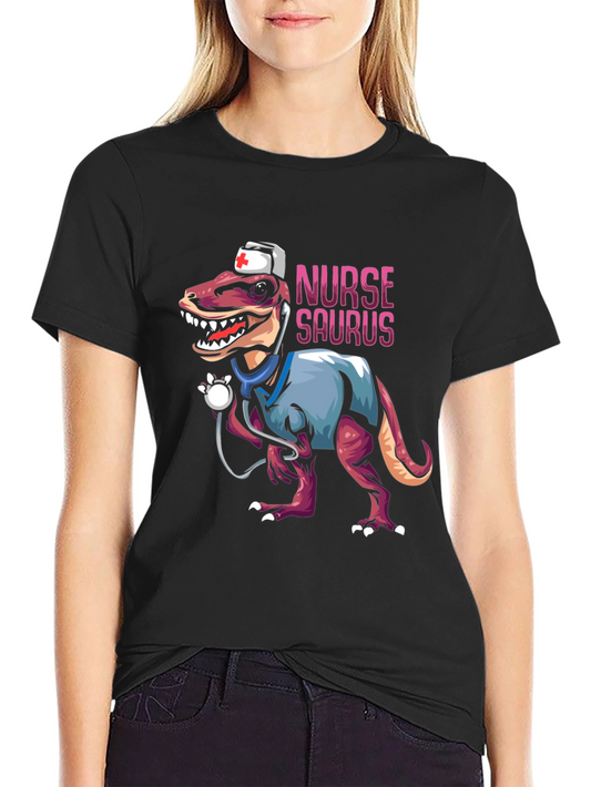 Nurse Saurus T-Shirt - Funny Dinosaur Graphic Tee