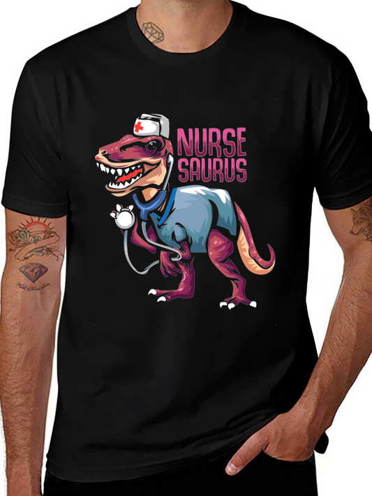 Nurse Saurus T-Shirt - Funny Dinosaur Graphic Tee