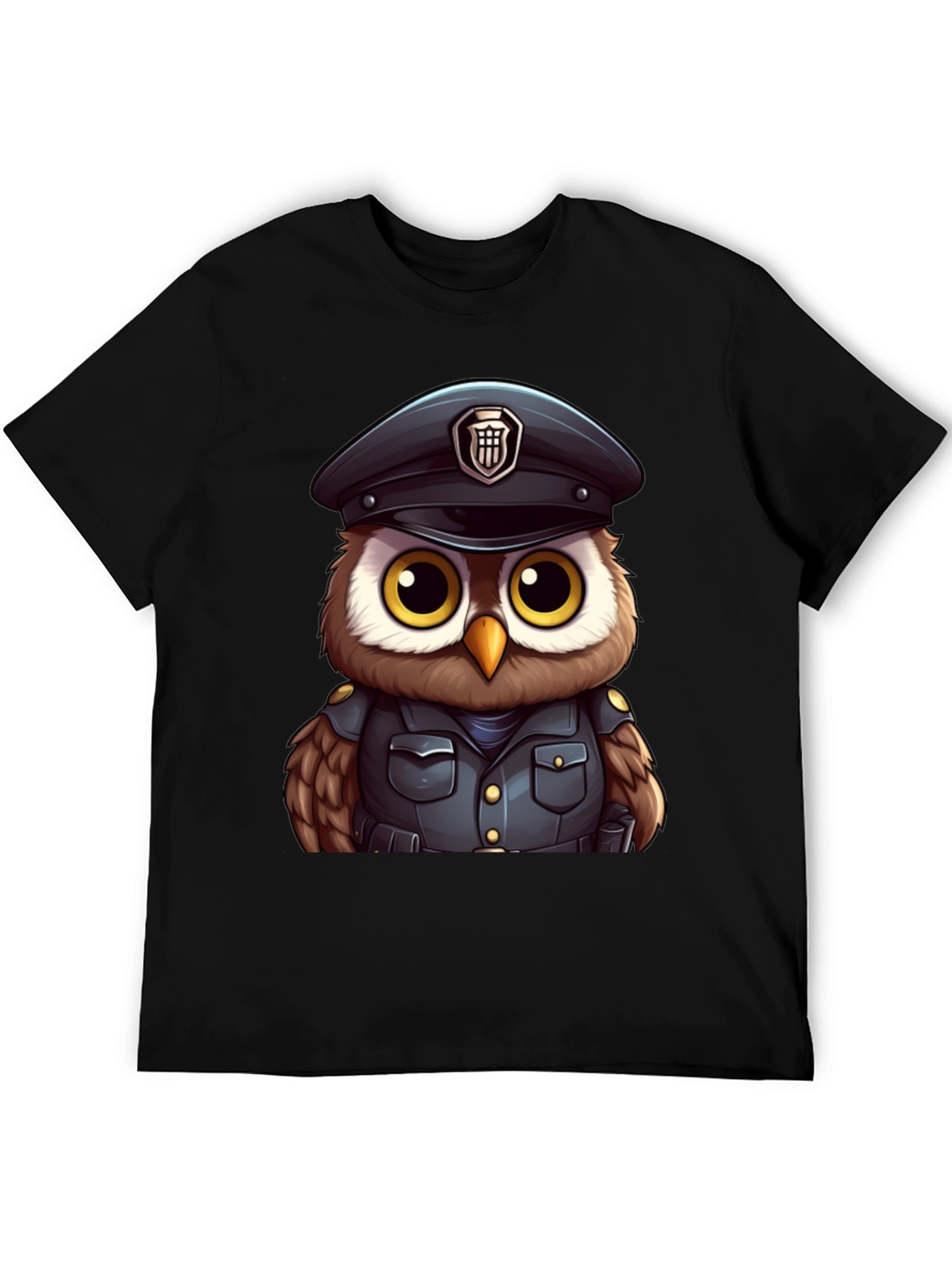 Police Owl T-Shirt - Unique Cartoon Design