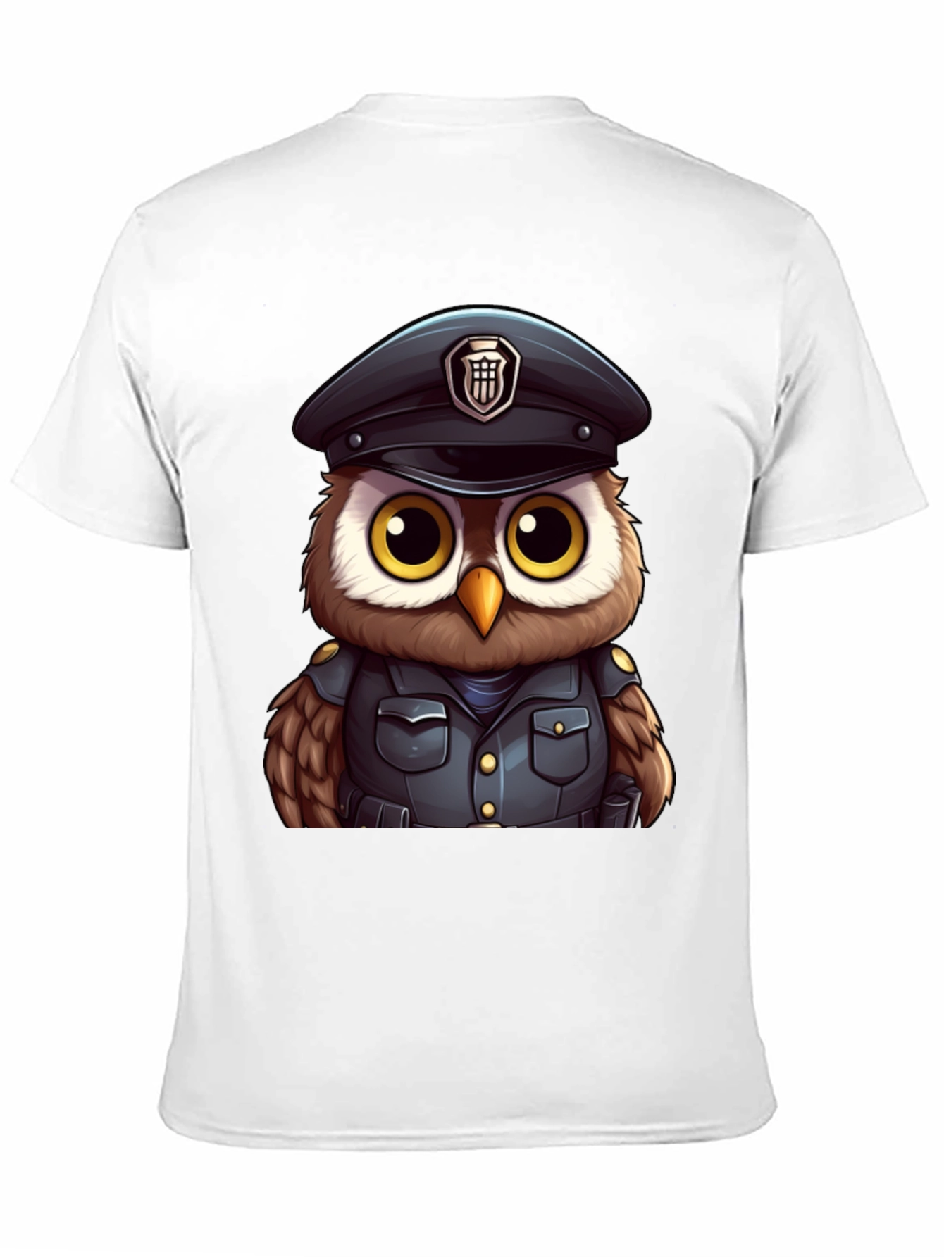 Police Owl T-Shirt - Unique Cartoon Design